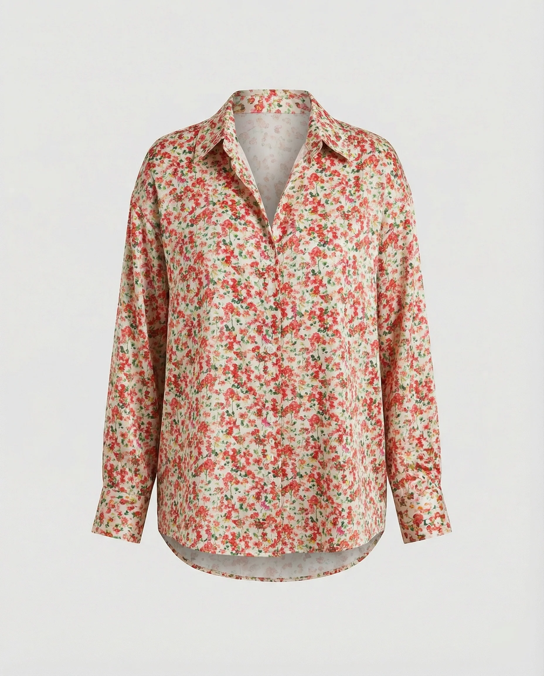 Leichte Hemdbluse Damen Aquarell Blumen - Image 45