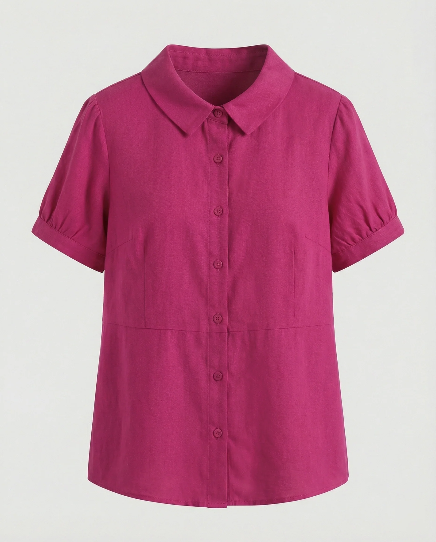 Damen Bluse Leinen Peter Pan Kragen - Image 10