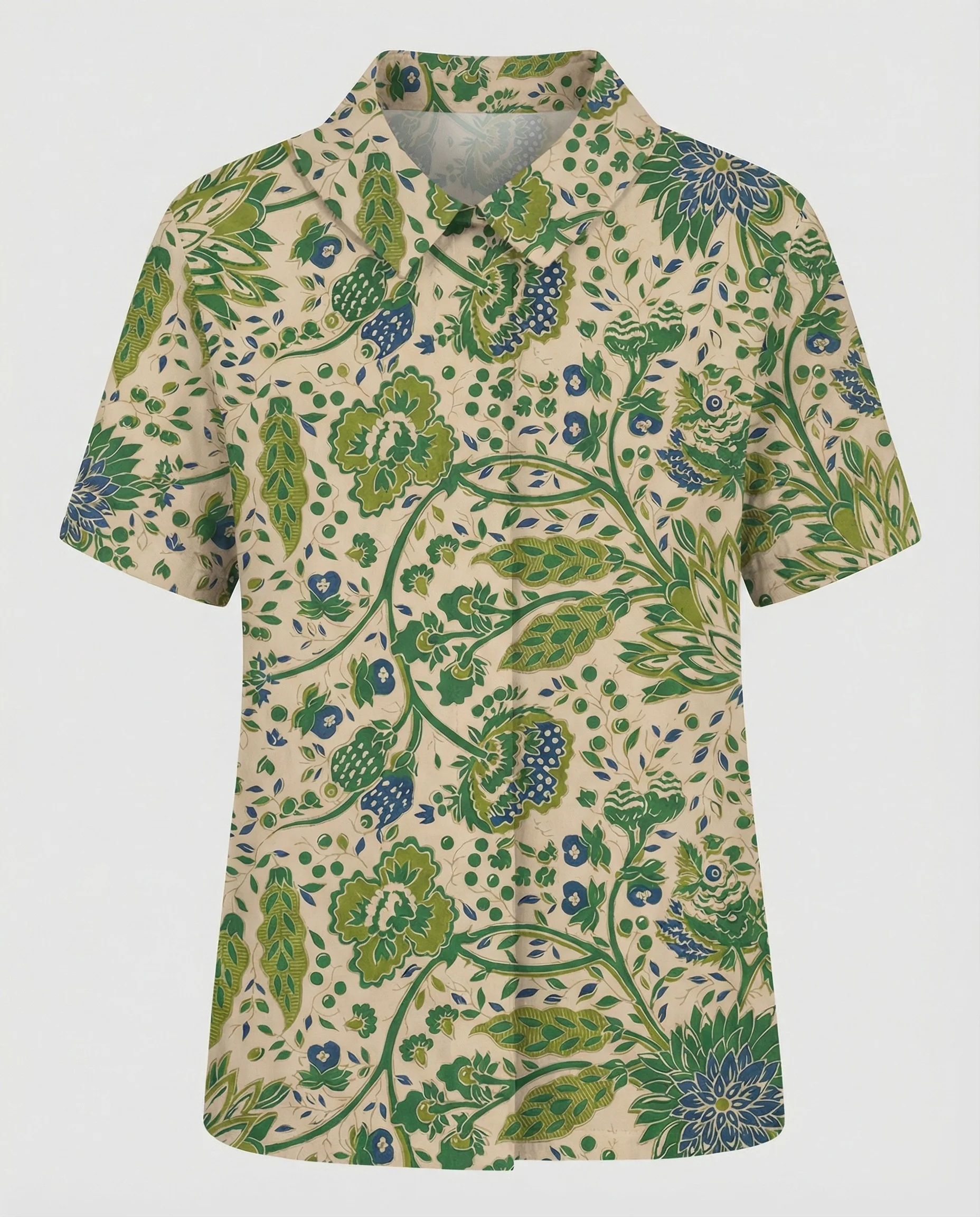 Damen Bluse Leinen Peter Pan Kragen - Image 14