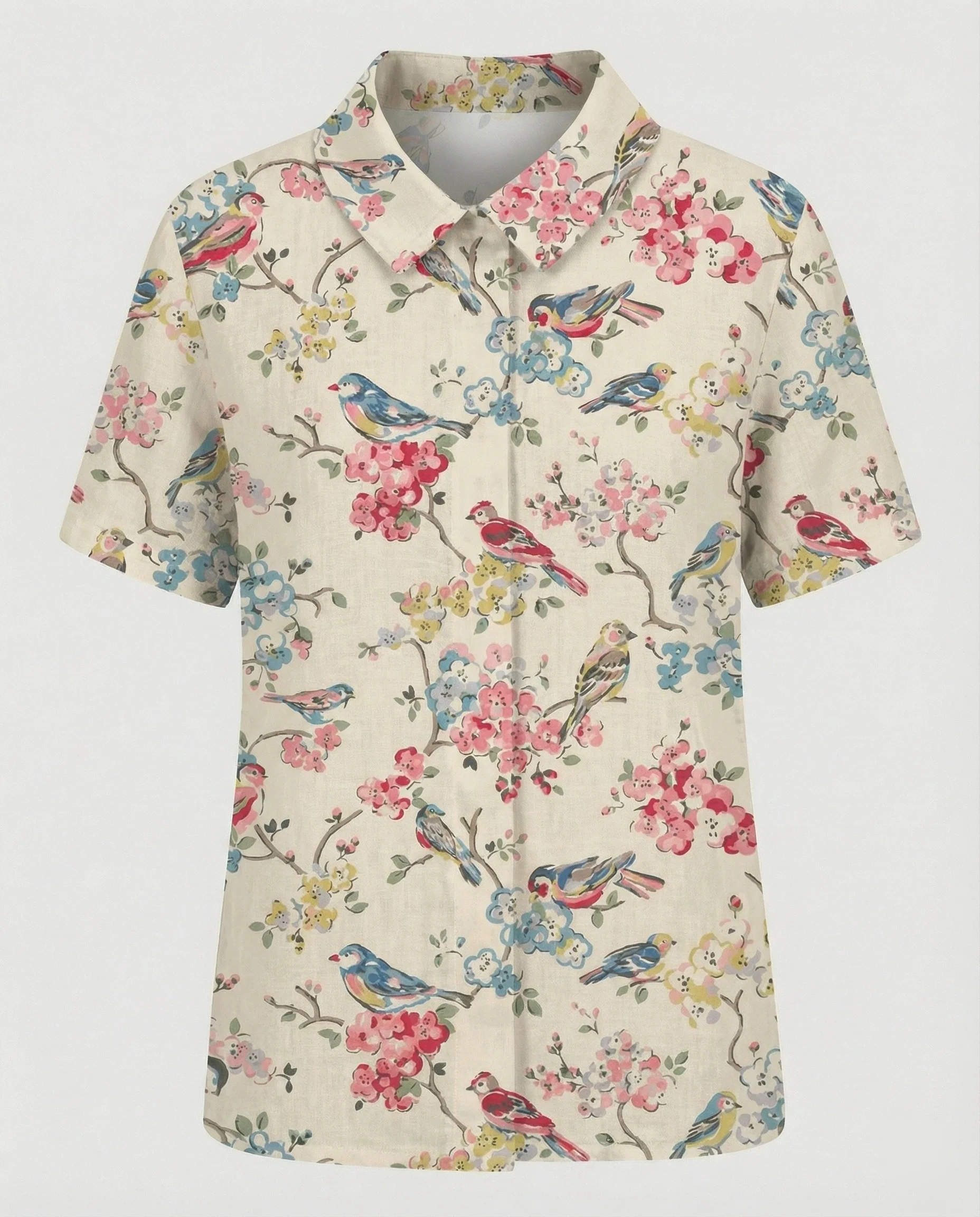 Damen Bluse Leinen Peter Pan Kragen - Image 15