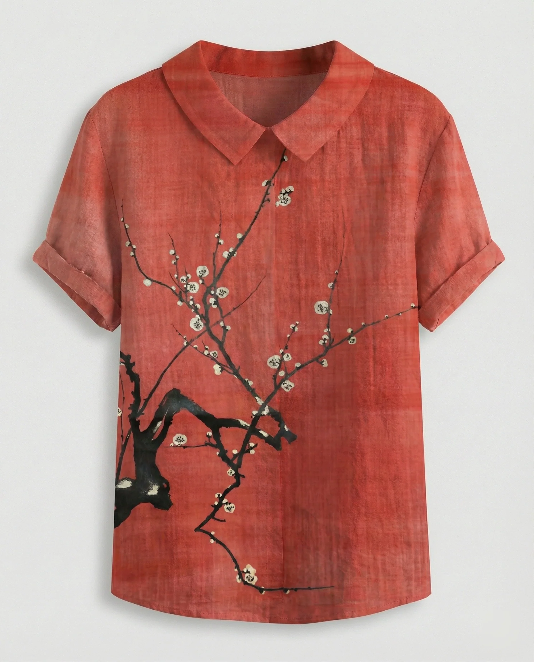 Damen Bluse Leinen Peter Pan Kragen - Image 33
