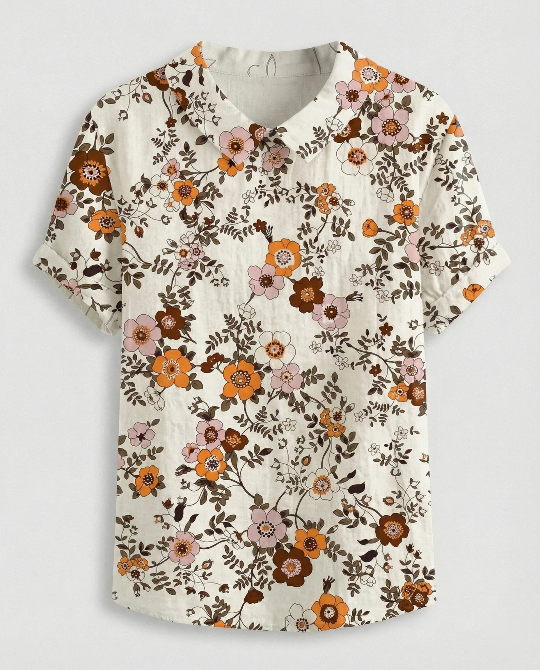 Damen Bluse Leinen Peter Pan Kragen - Image 35