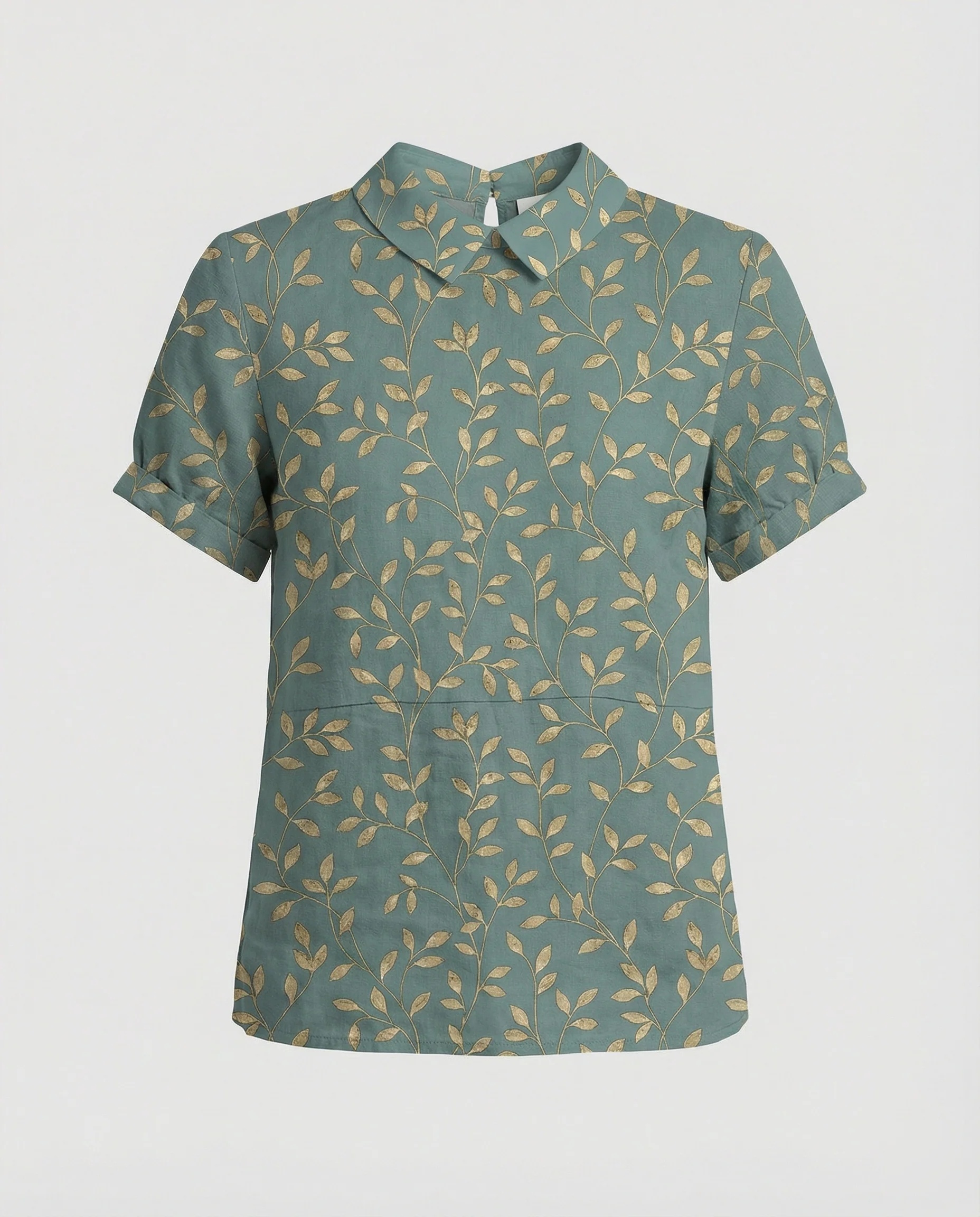 Damen Bluse Leinen Peter Pan Kragen - Image 42