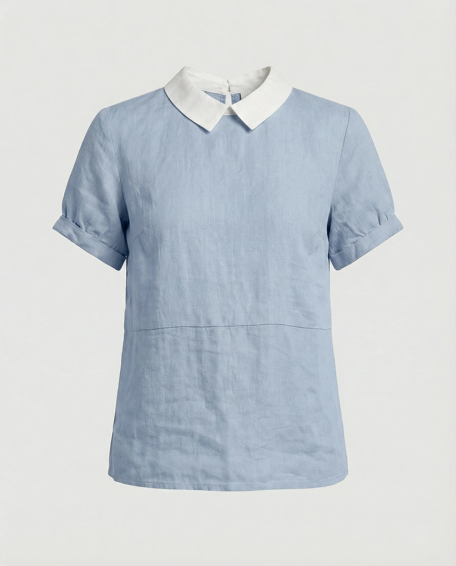 Damen Bluse Leinen Peter Pan Kragen - Image 45