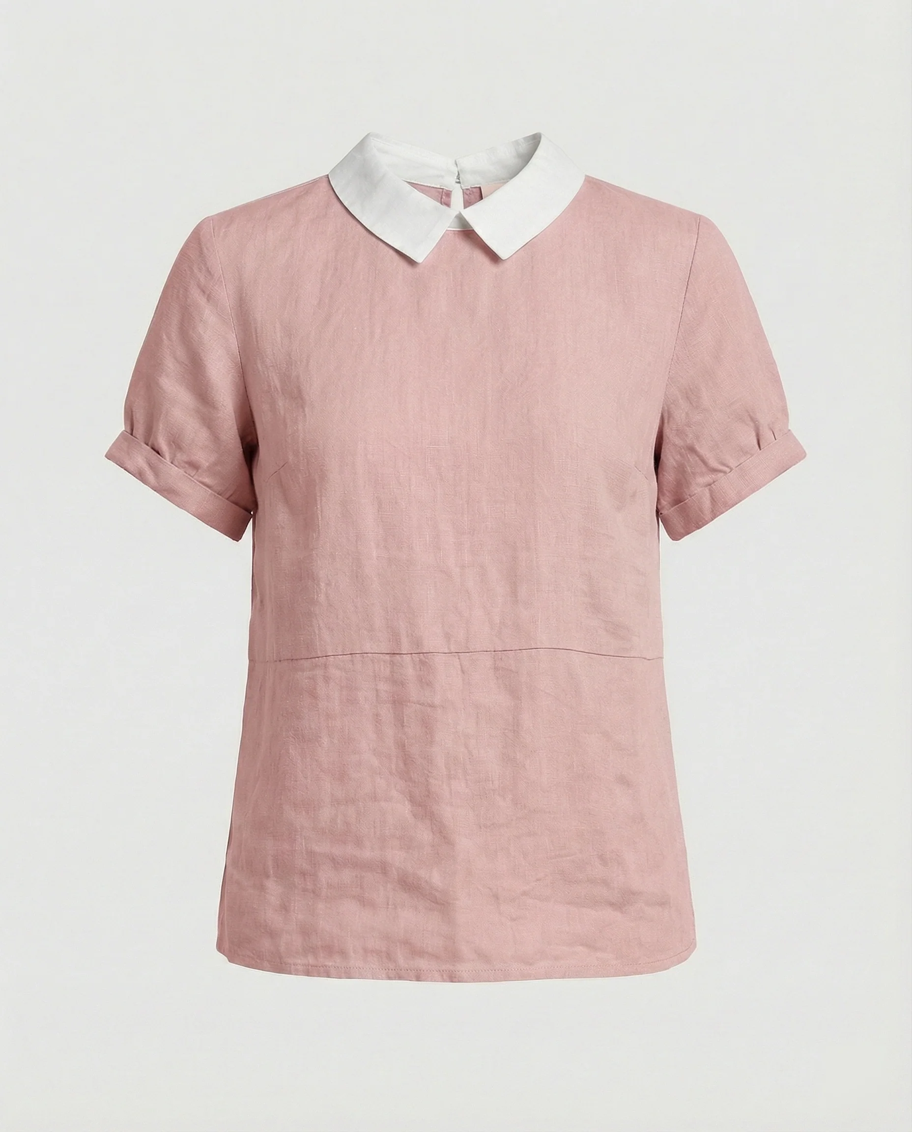 Damen Bluse Leinen Peter Pan Kragen - Image 47