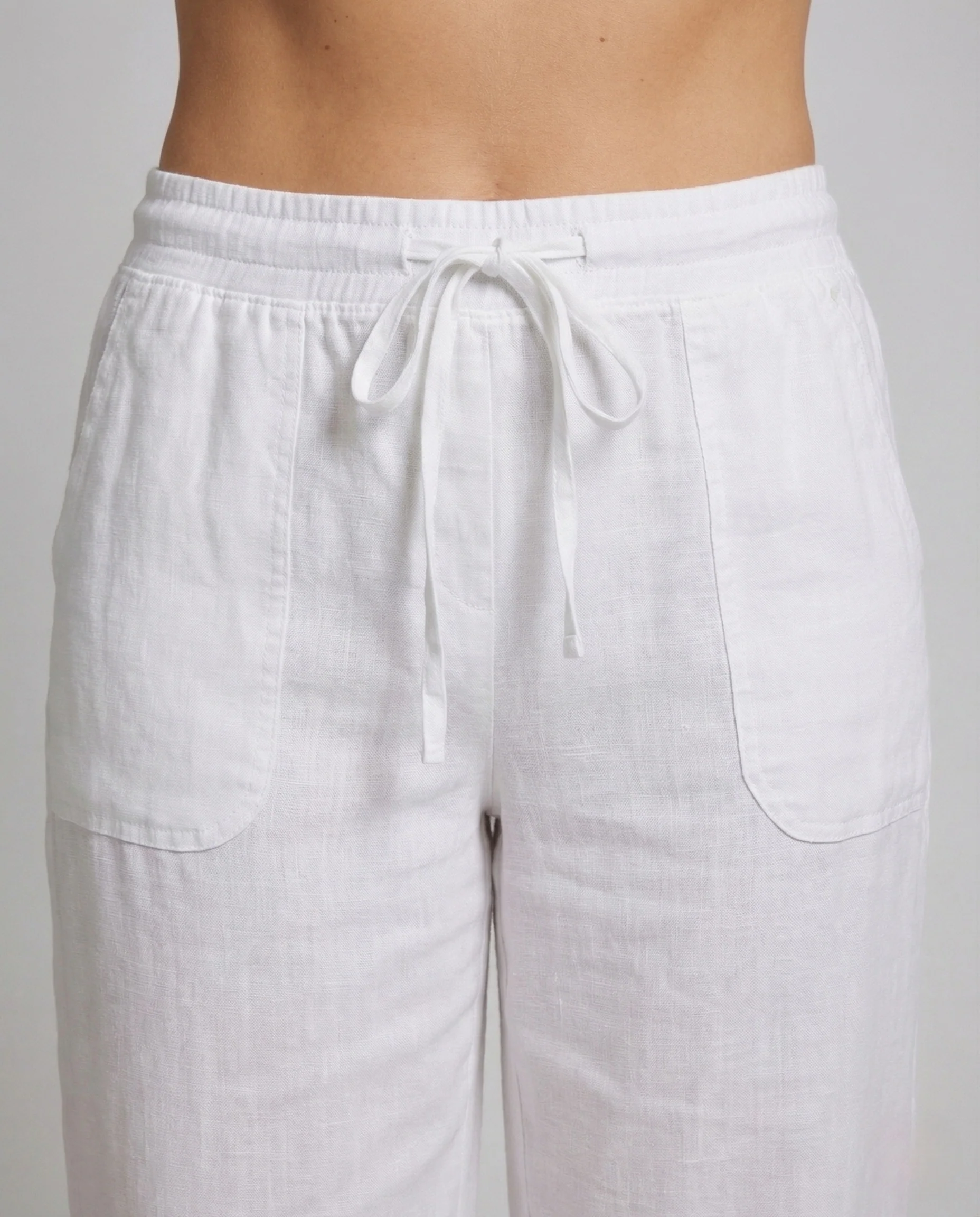 Damen Leinenhose Weit Kordelzug - Image 3