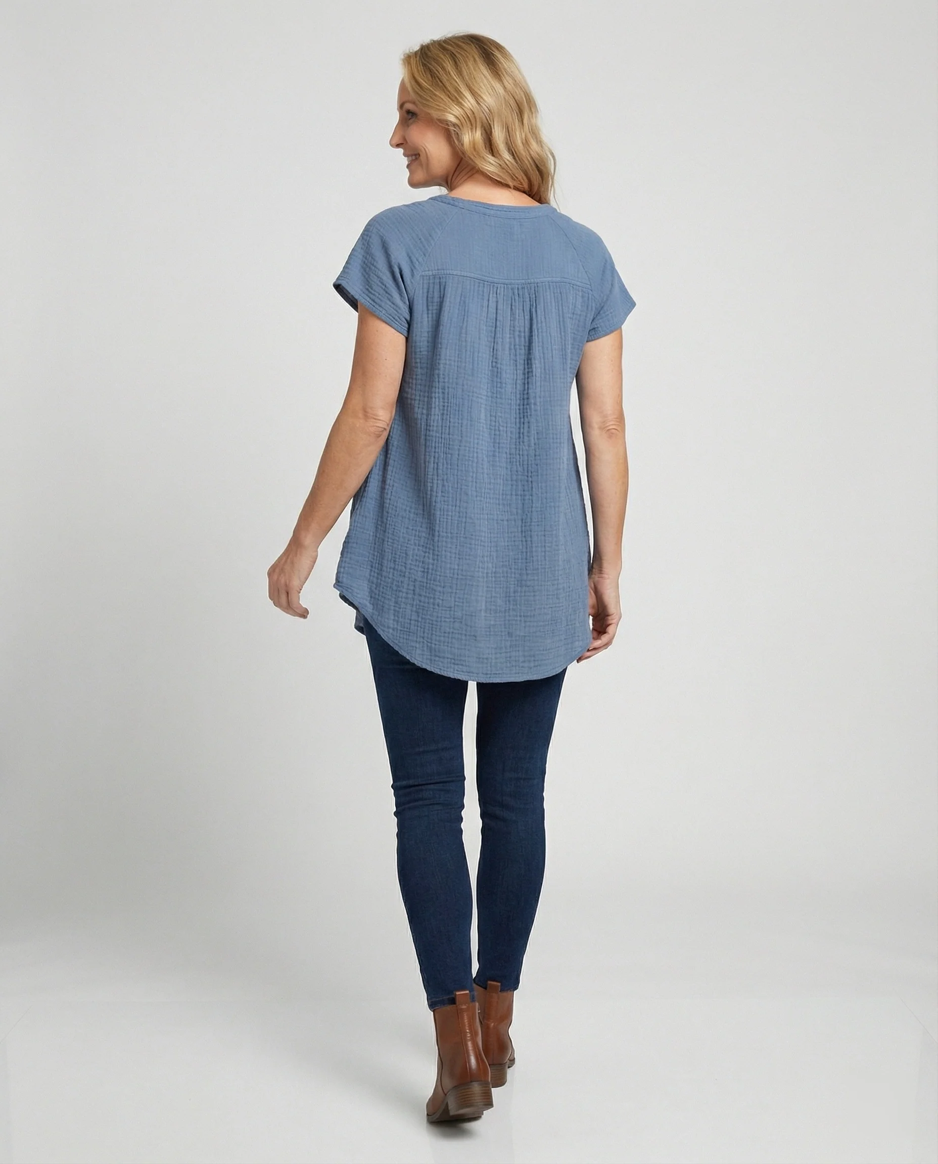 Freizeitkleid Damen Musselin Tunika - Image 3