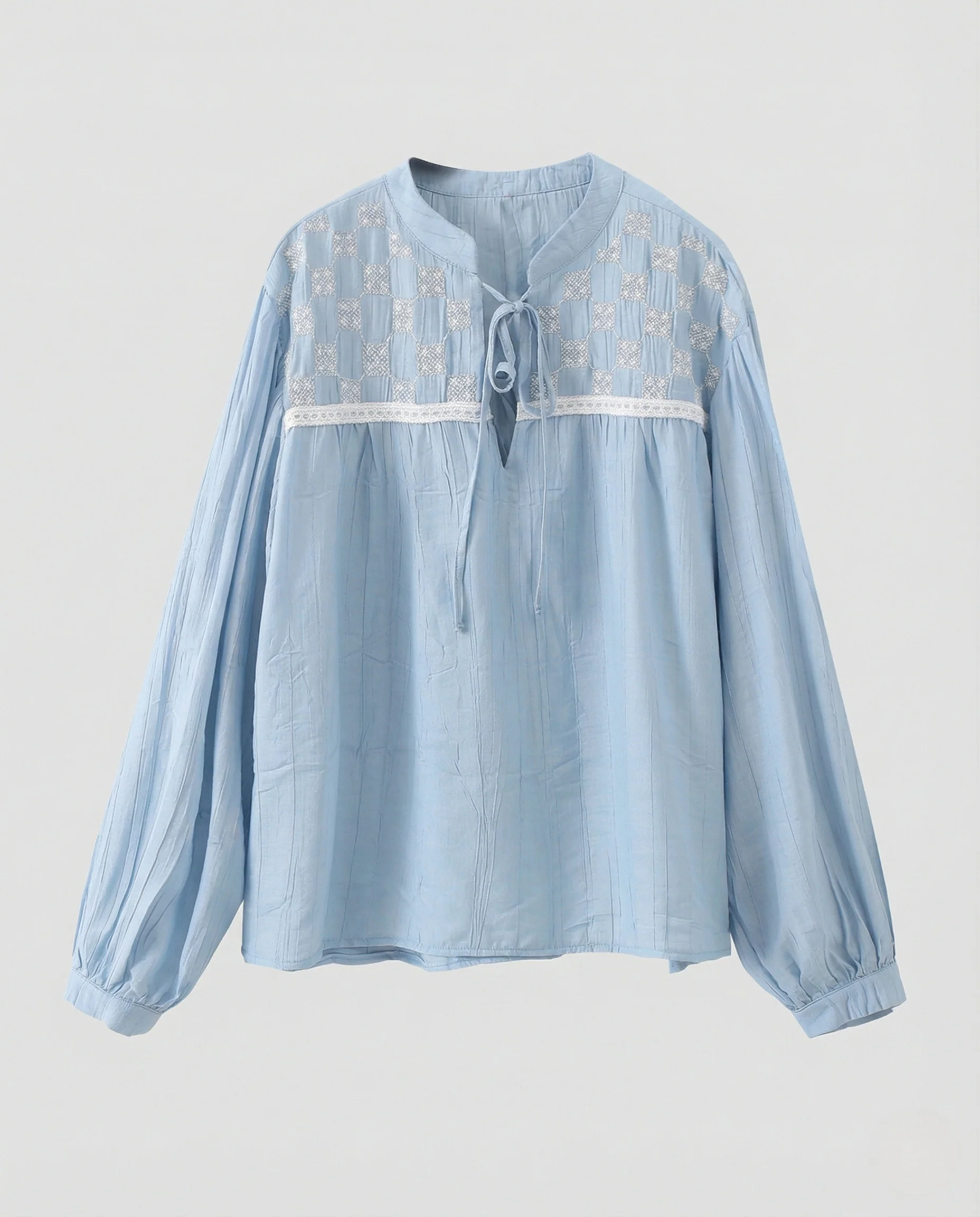 Bluse Damen Oversize Bestickt - Image 4