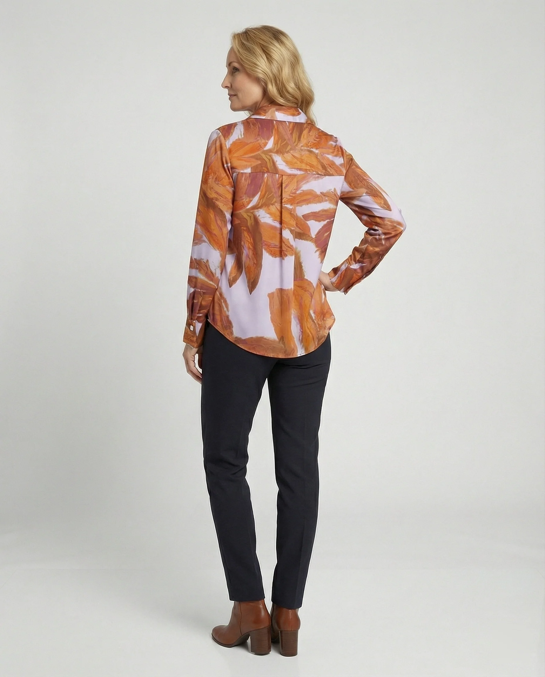 Satinbluse Mit Pinselprint Damen - Image 4