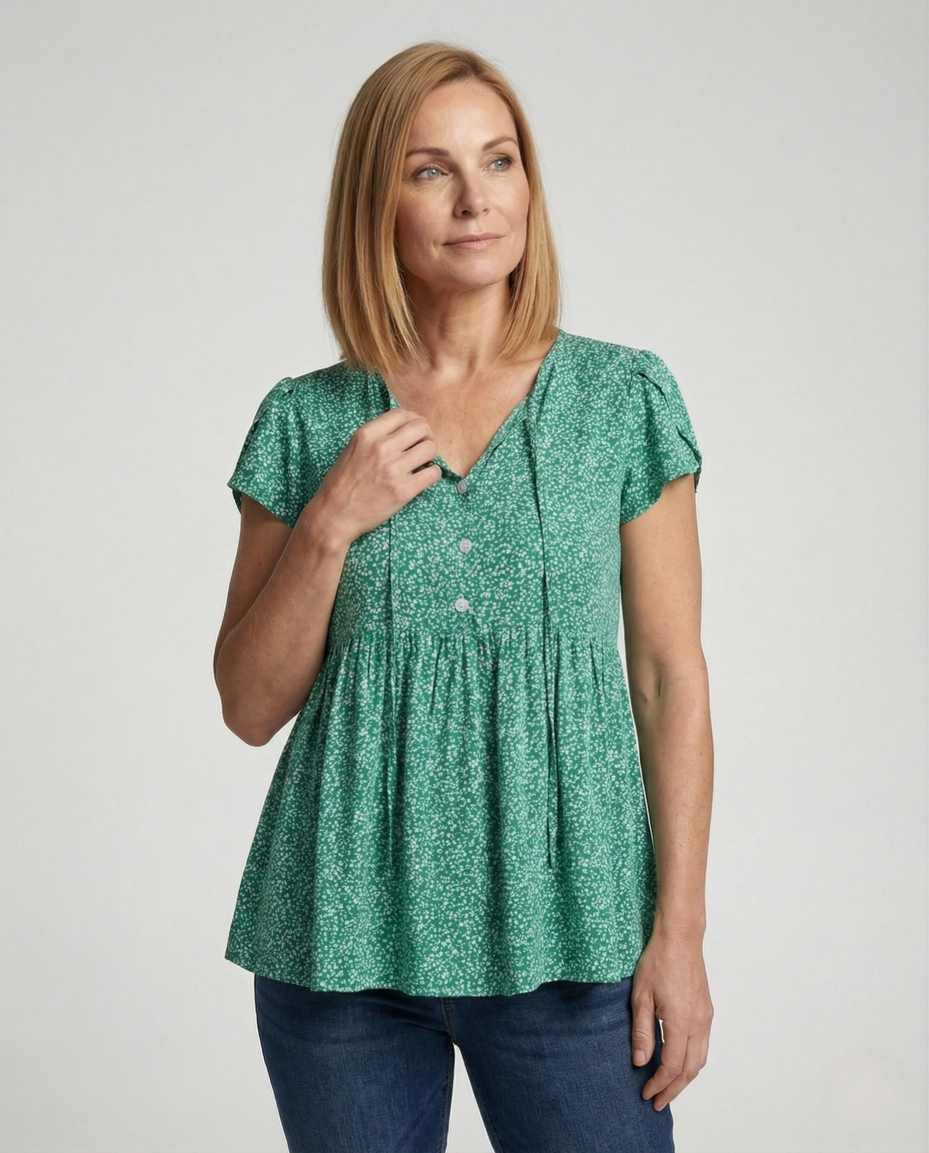 Bluse Damen Viskose Empire - Image 2