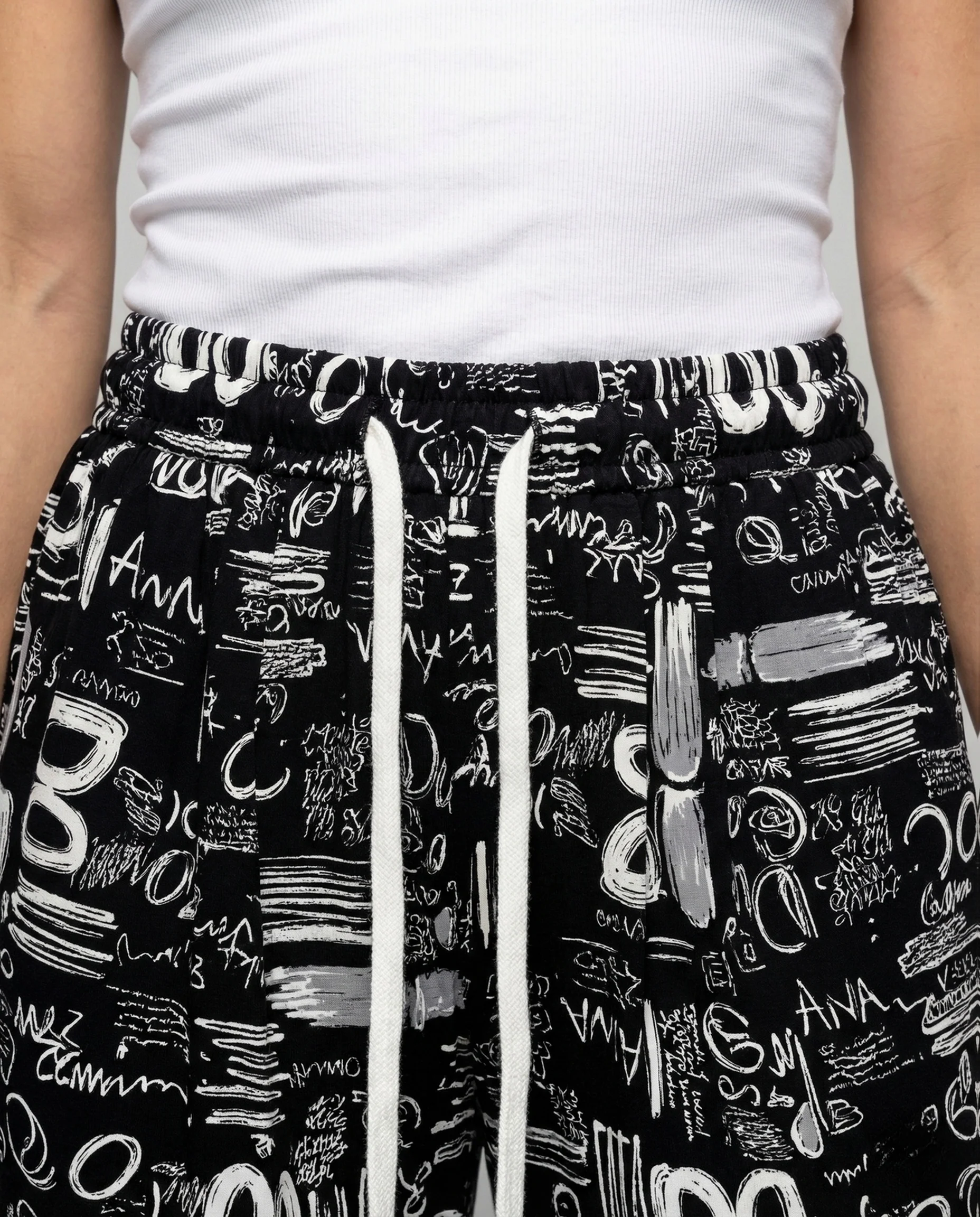 Damen Palazzo Hose High Waist Kordelzug - Image 3