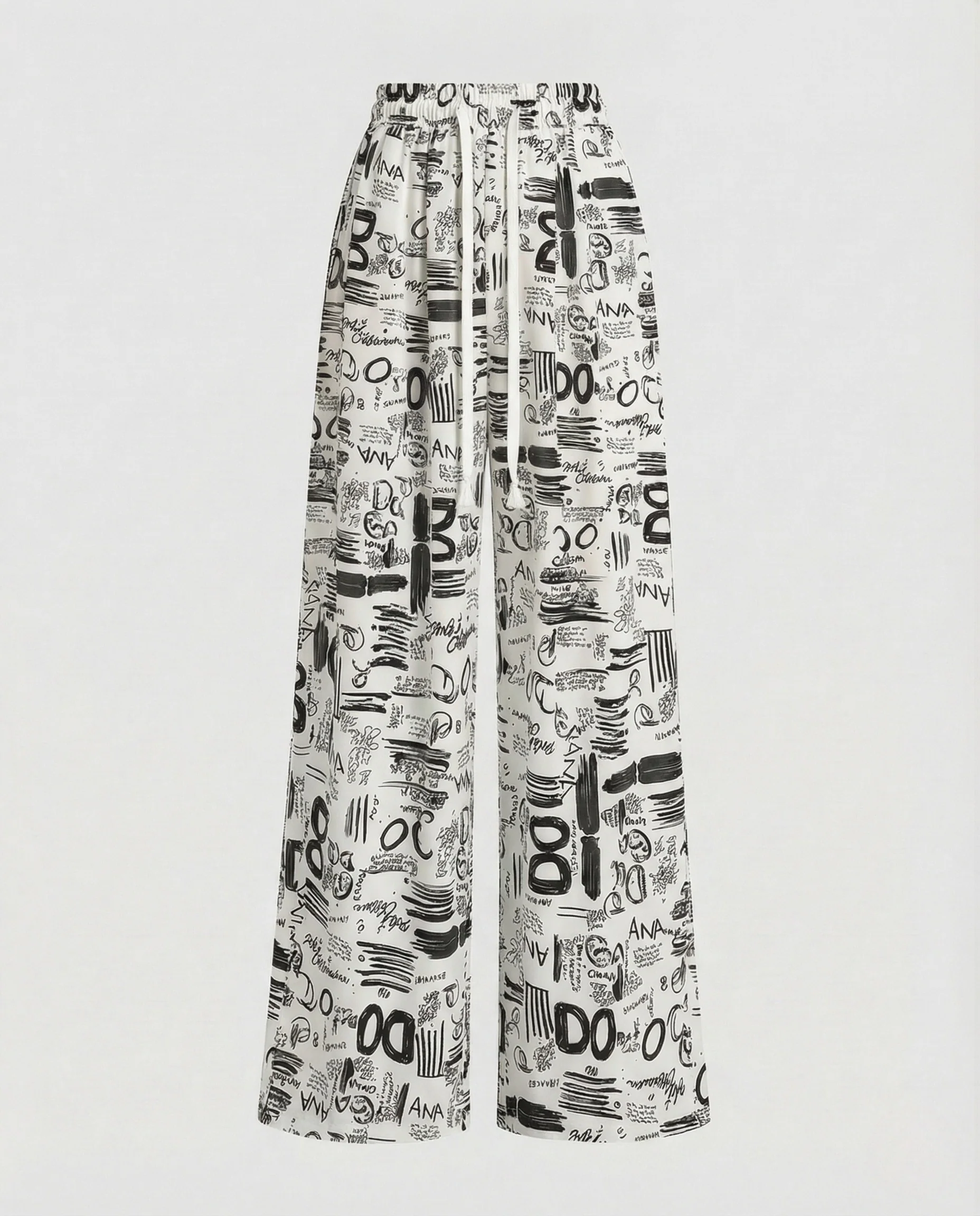 Damen Palazzo Hose High Waist Kordelzug - Image 6