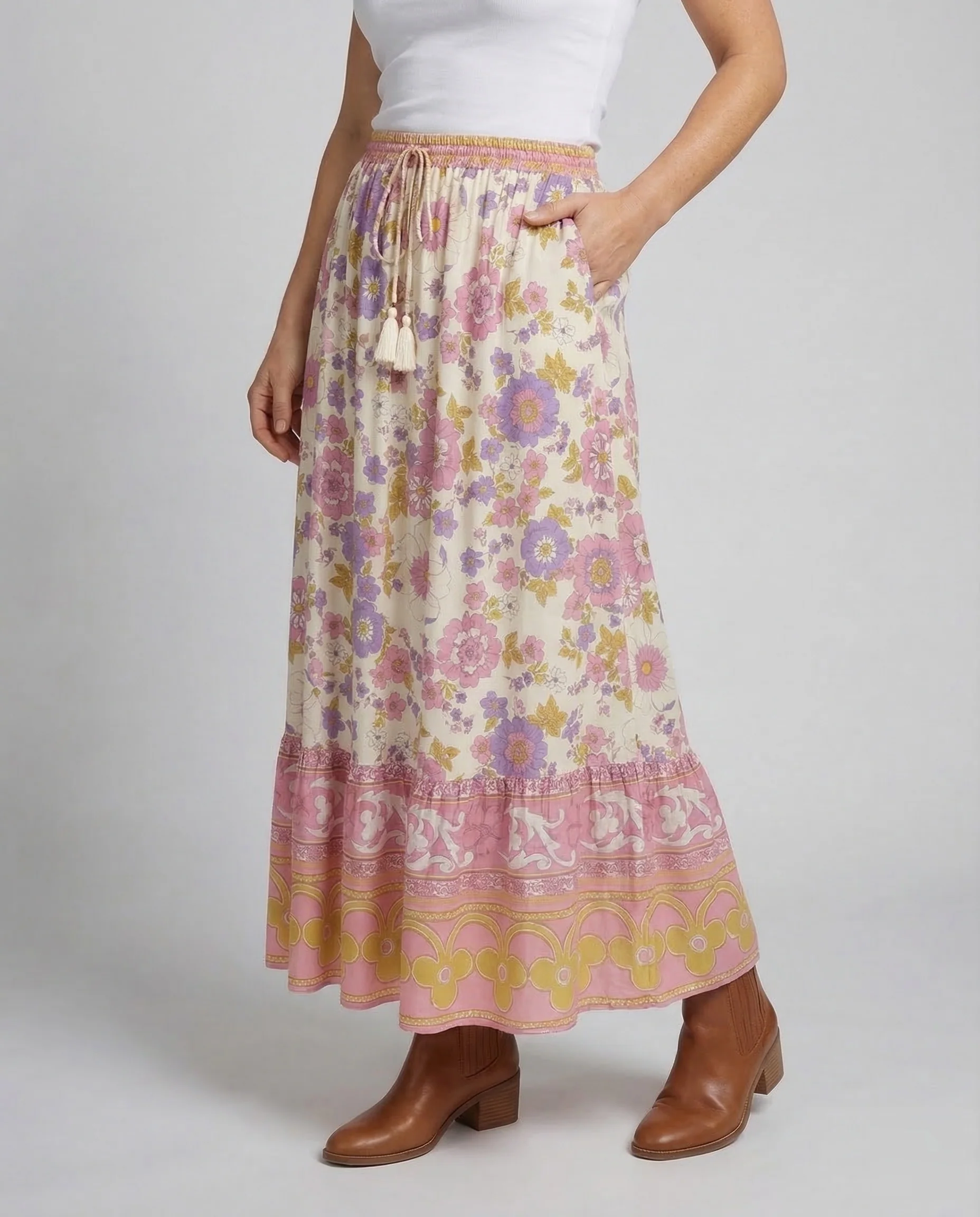 Damen Midirock Boho Print - Image 2