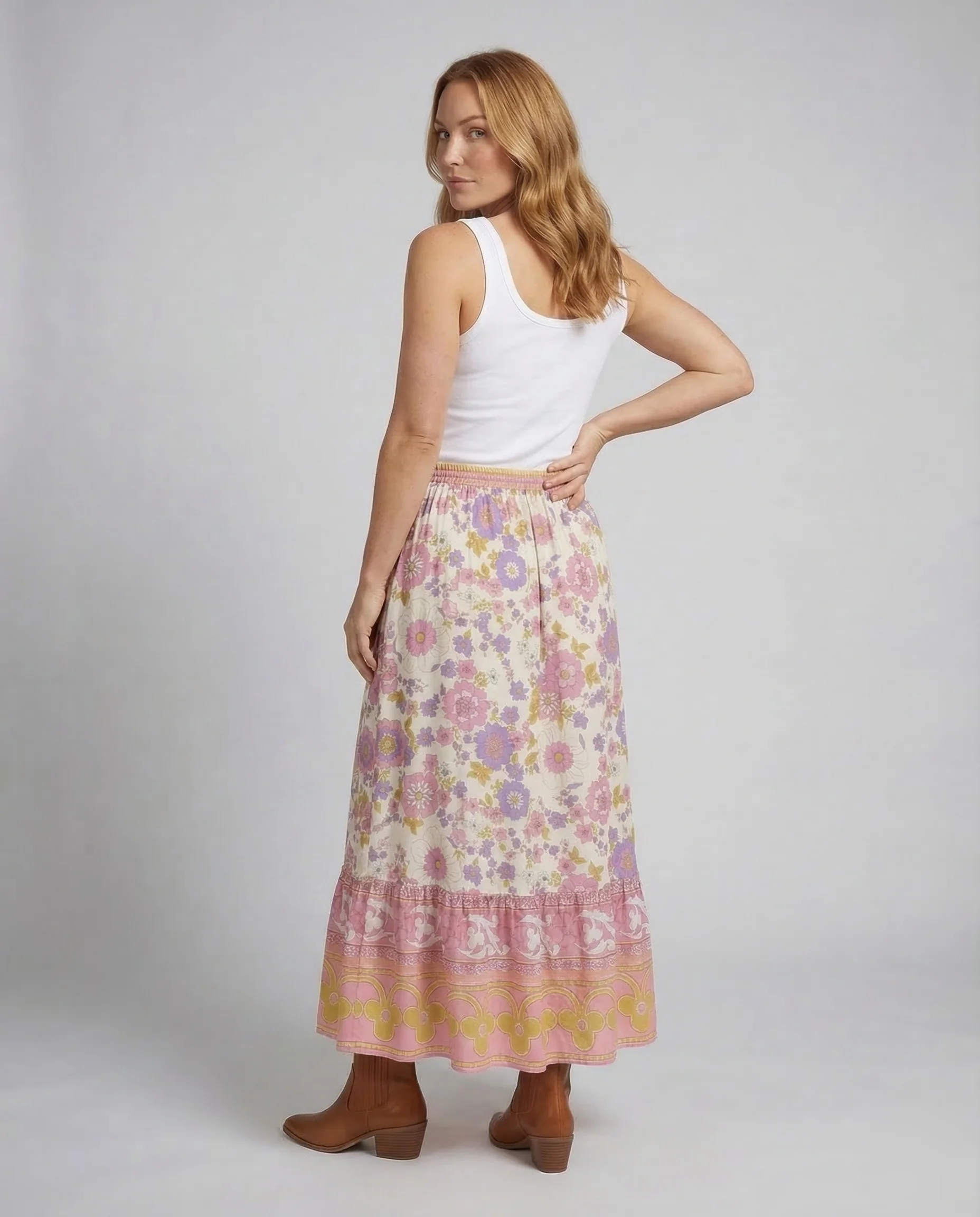 Damen Midirock Boho Print - Image 4