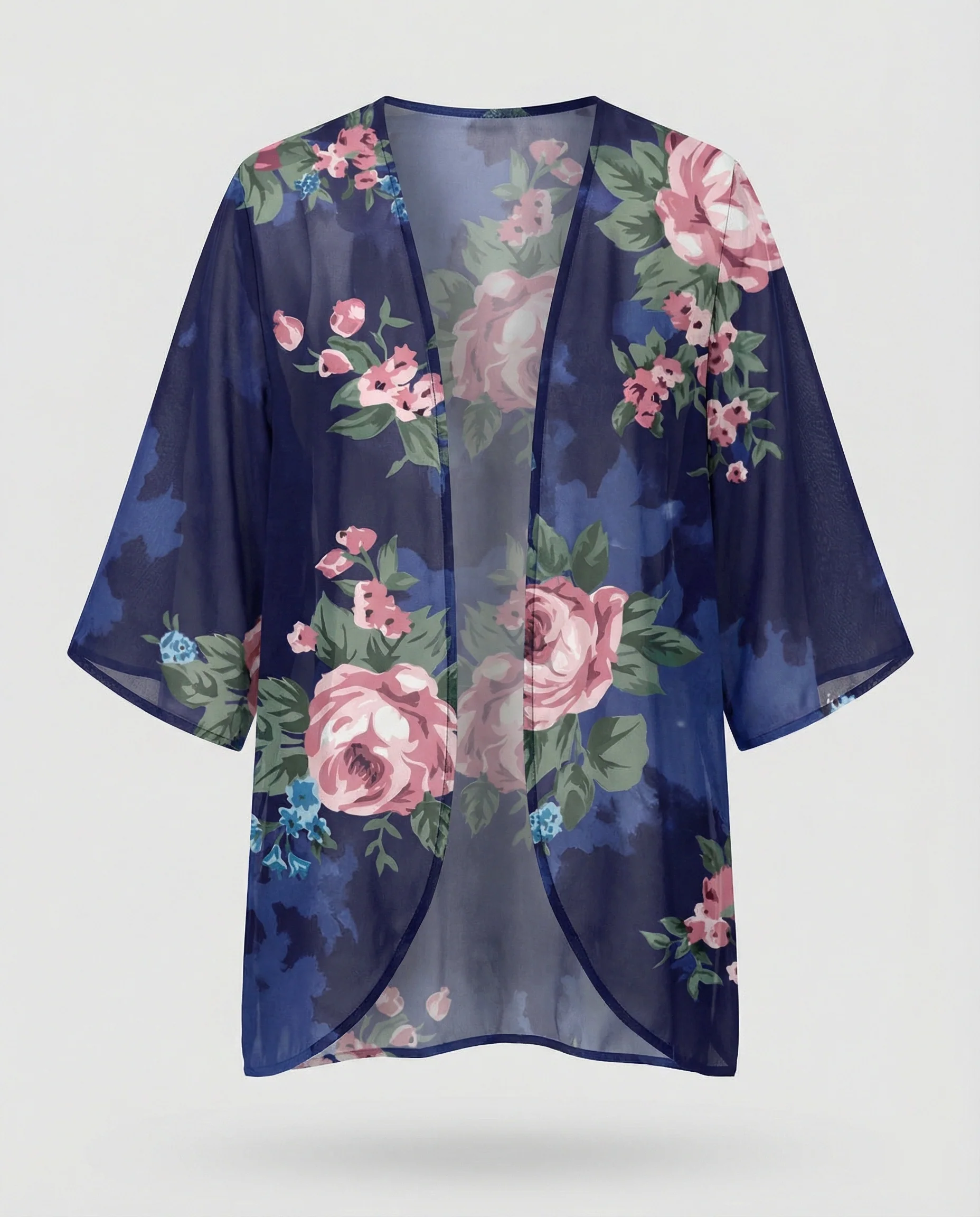 Offener Kimono Damen Floral