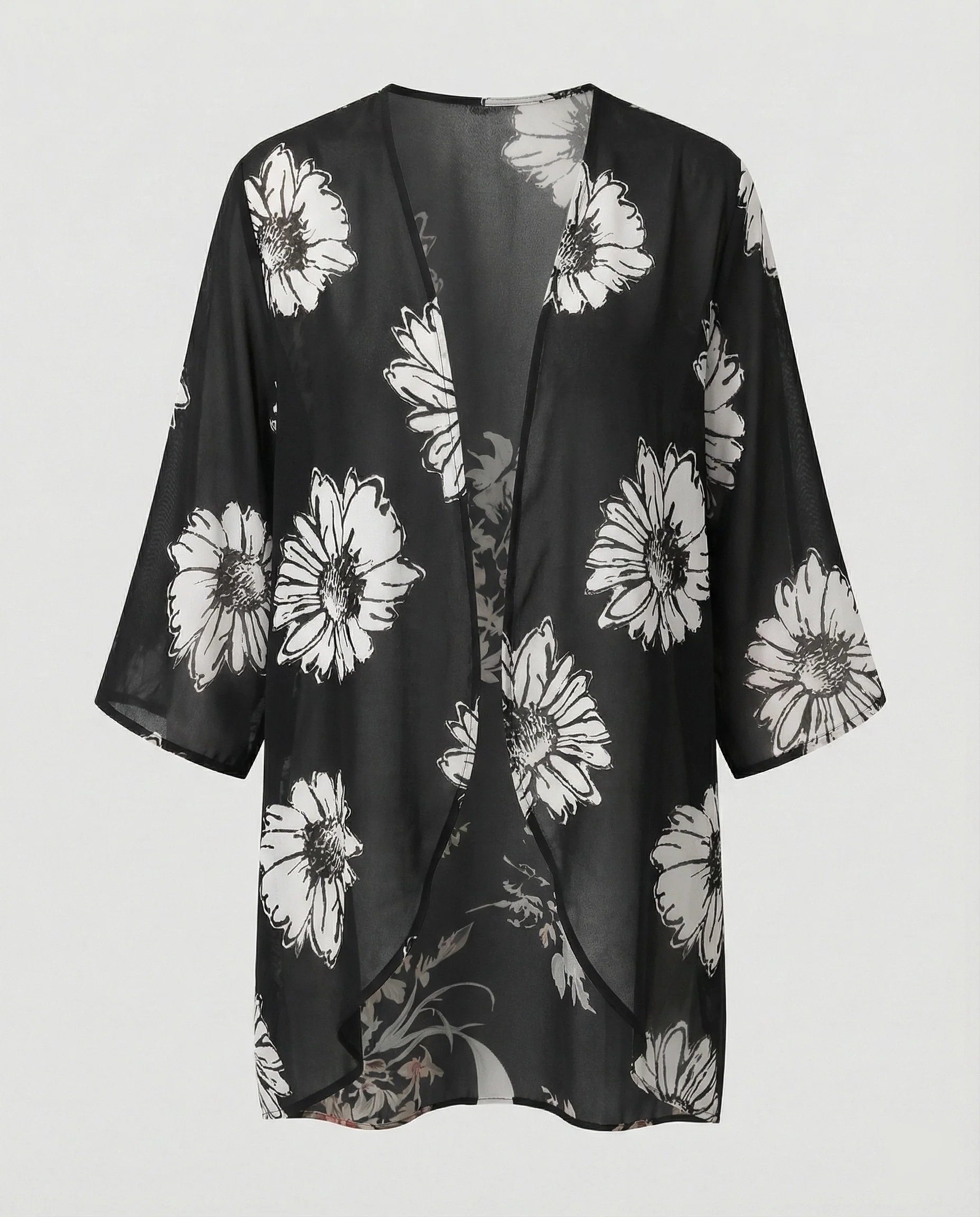 Offener Kimono Damen Floral - Image 10