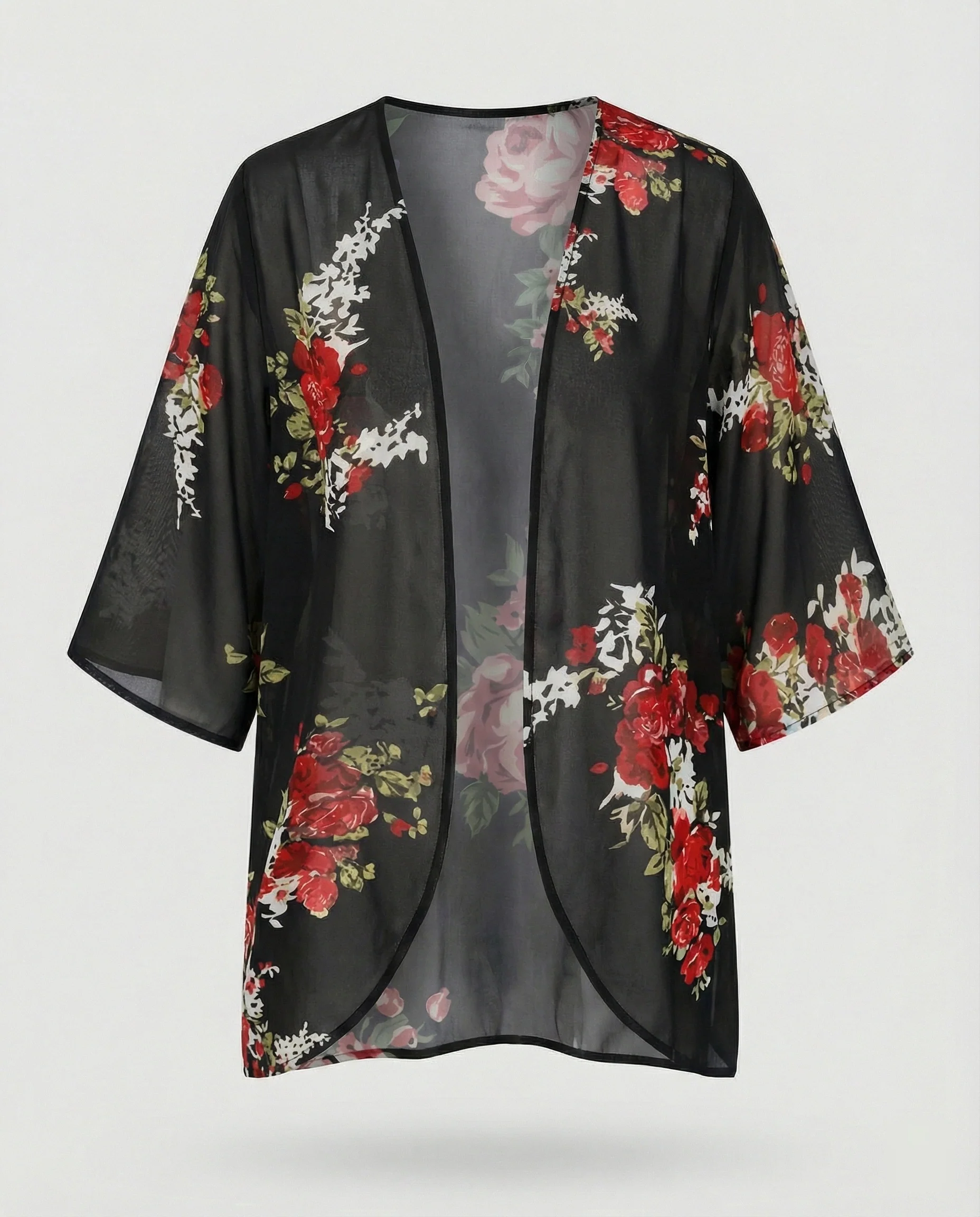 Offener Kimono Damen Floral - Image 2