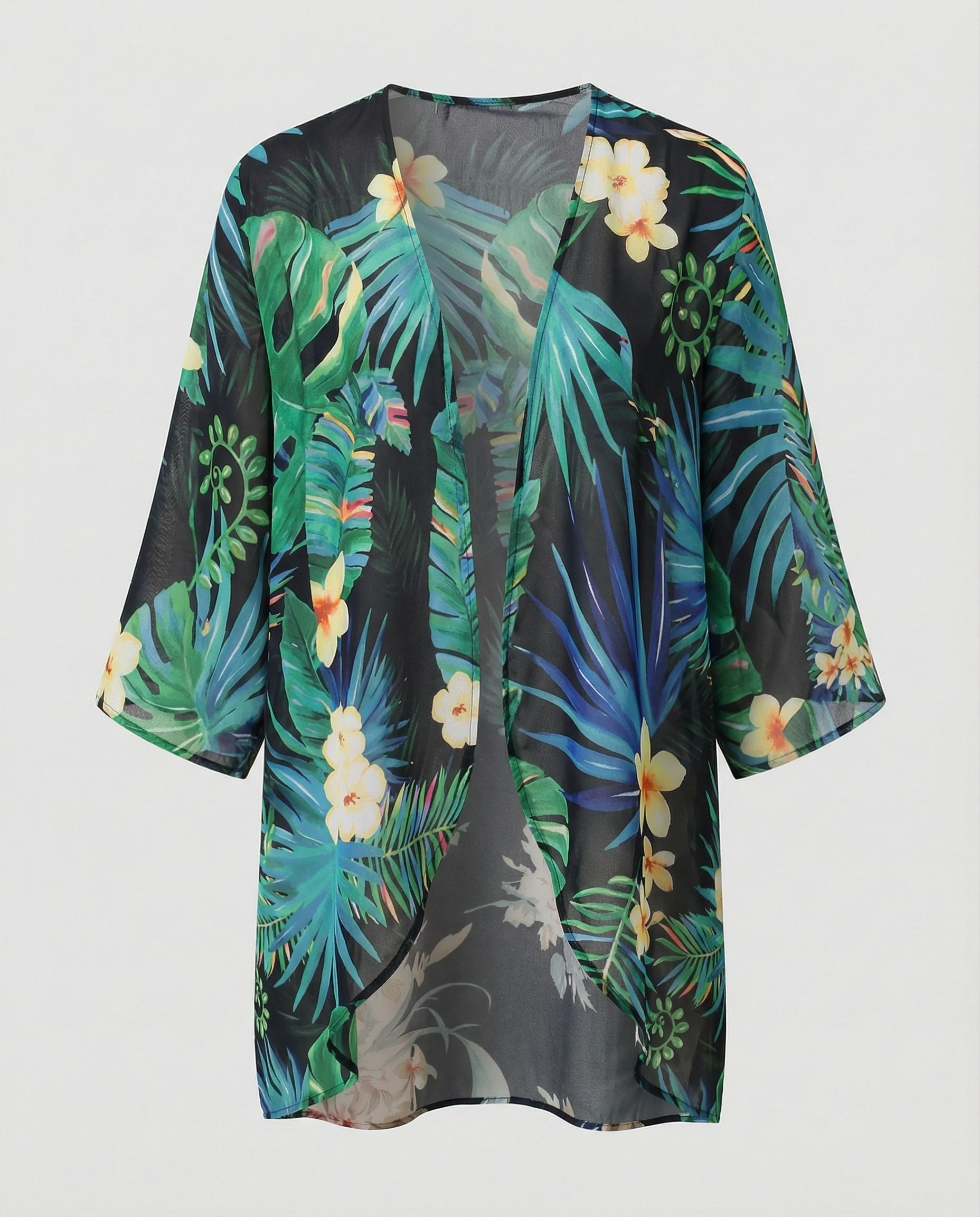 Offener Kimono Damen Floral - Image 8