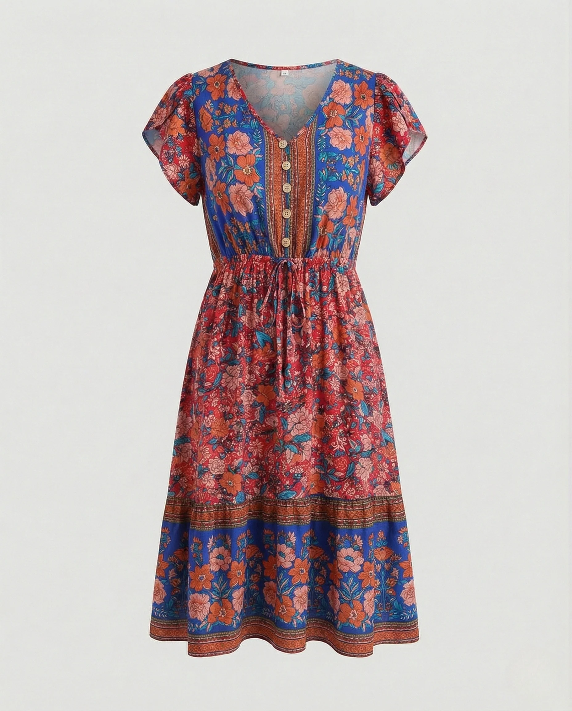 Damen Blumenkleid Midikleid Floral - Image 6