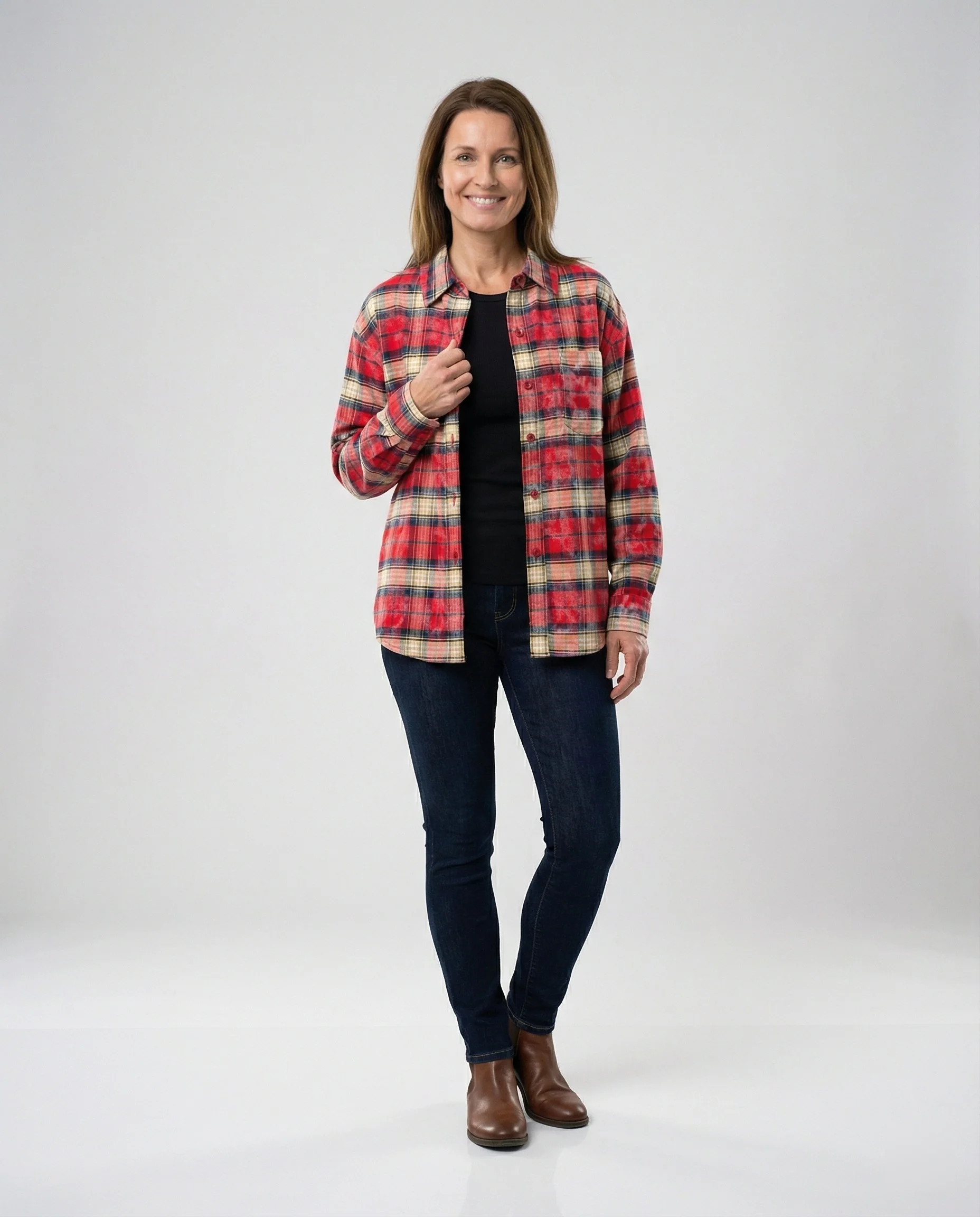 Damen Hemd Oversize Karo - Image 5
