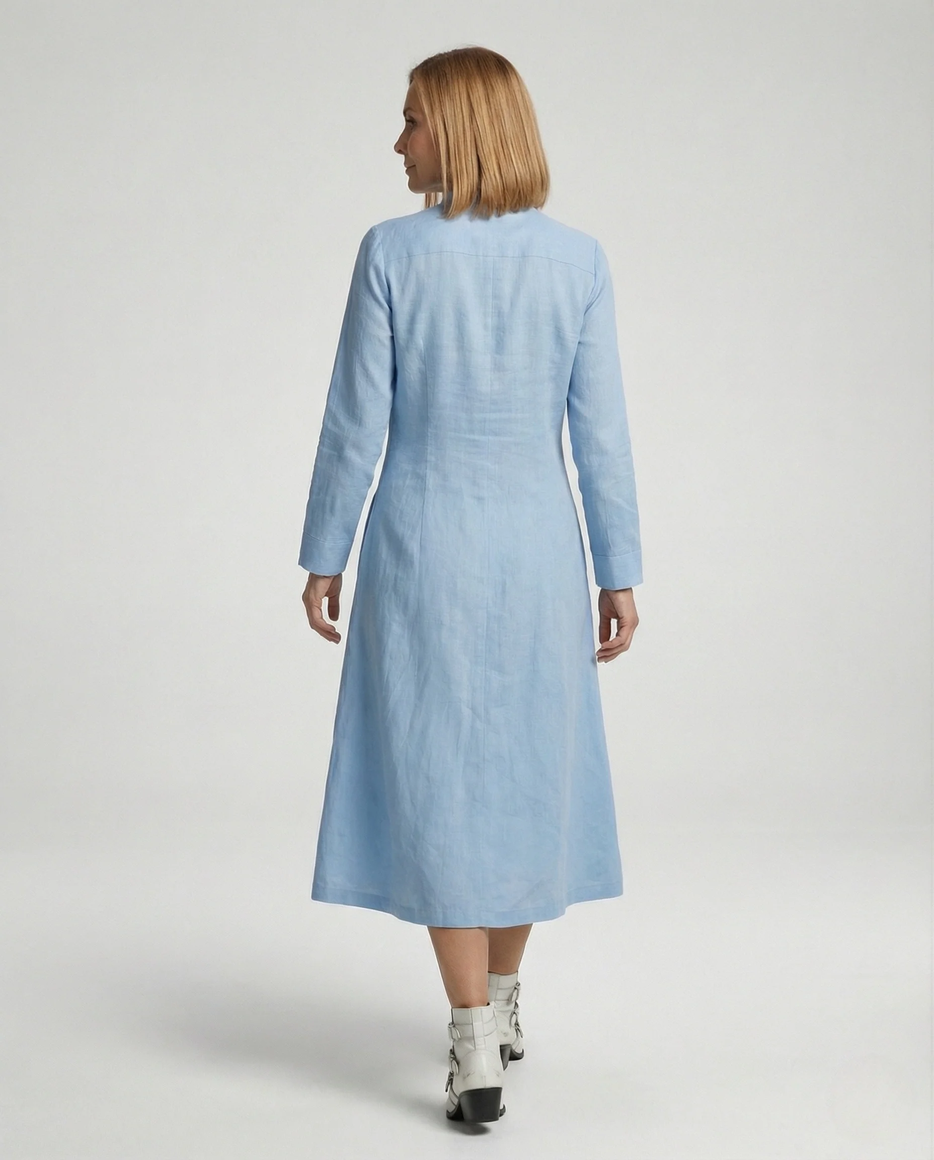 Damen Midikleid Leinen Sommer - Image 4