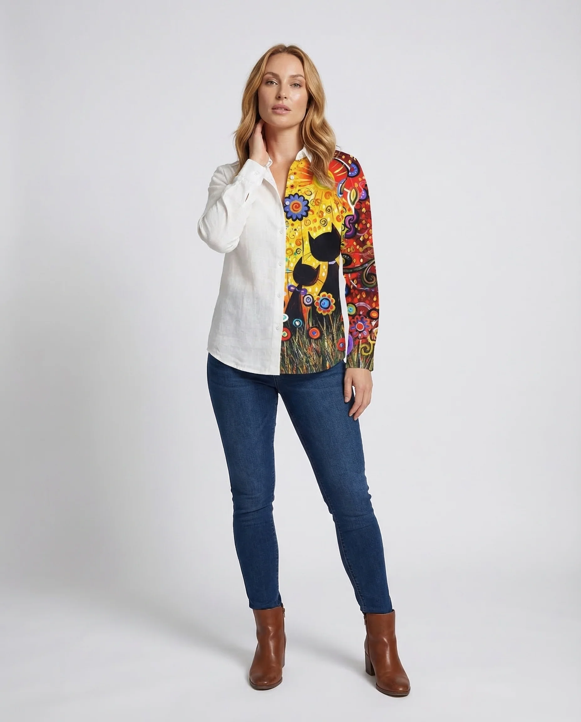 Damen Leinenhemd Lagenlook - Image 2