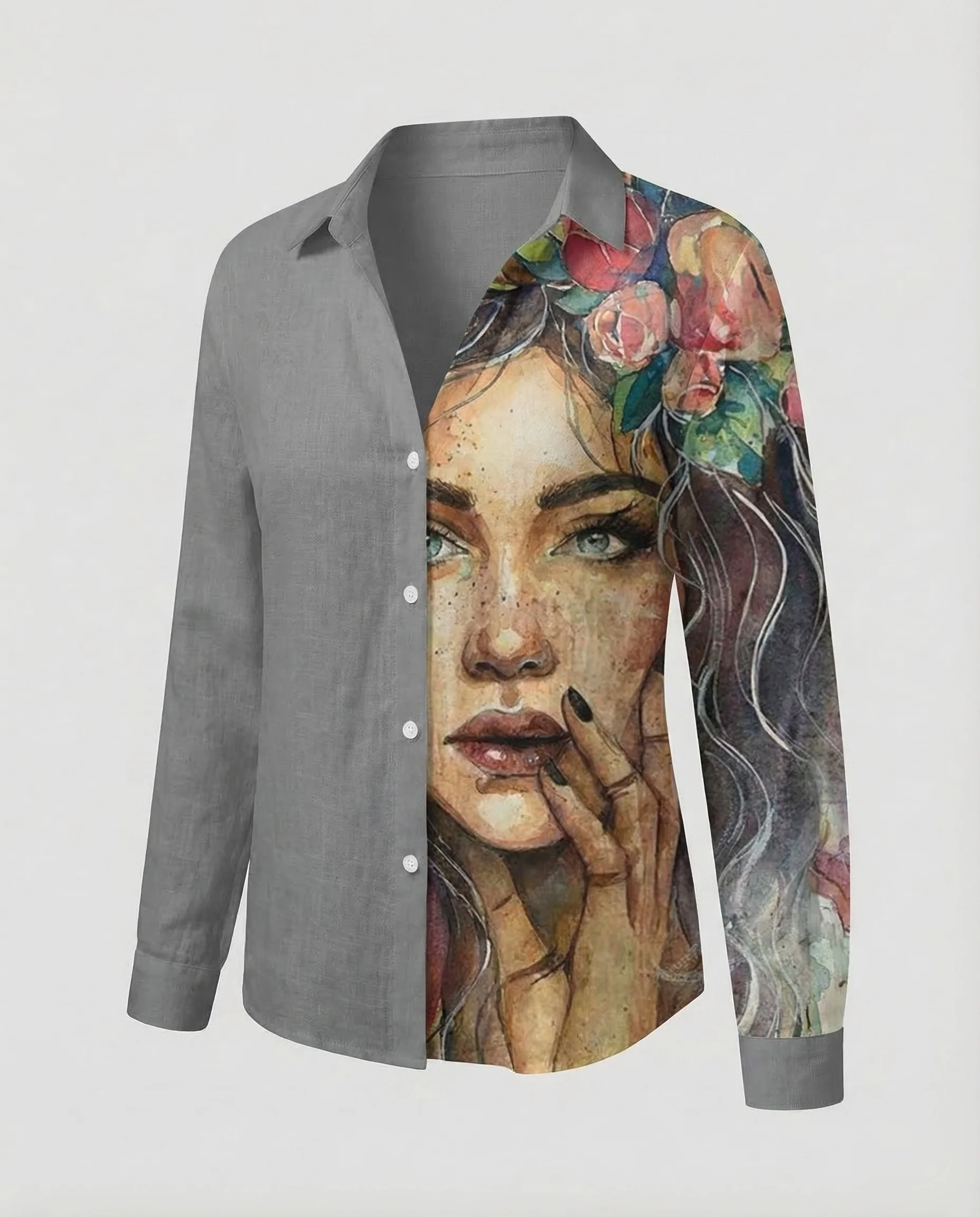 Damen Leinenhemd Lagenlook - Image 4