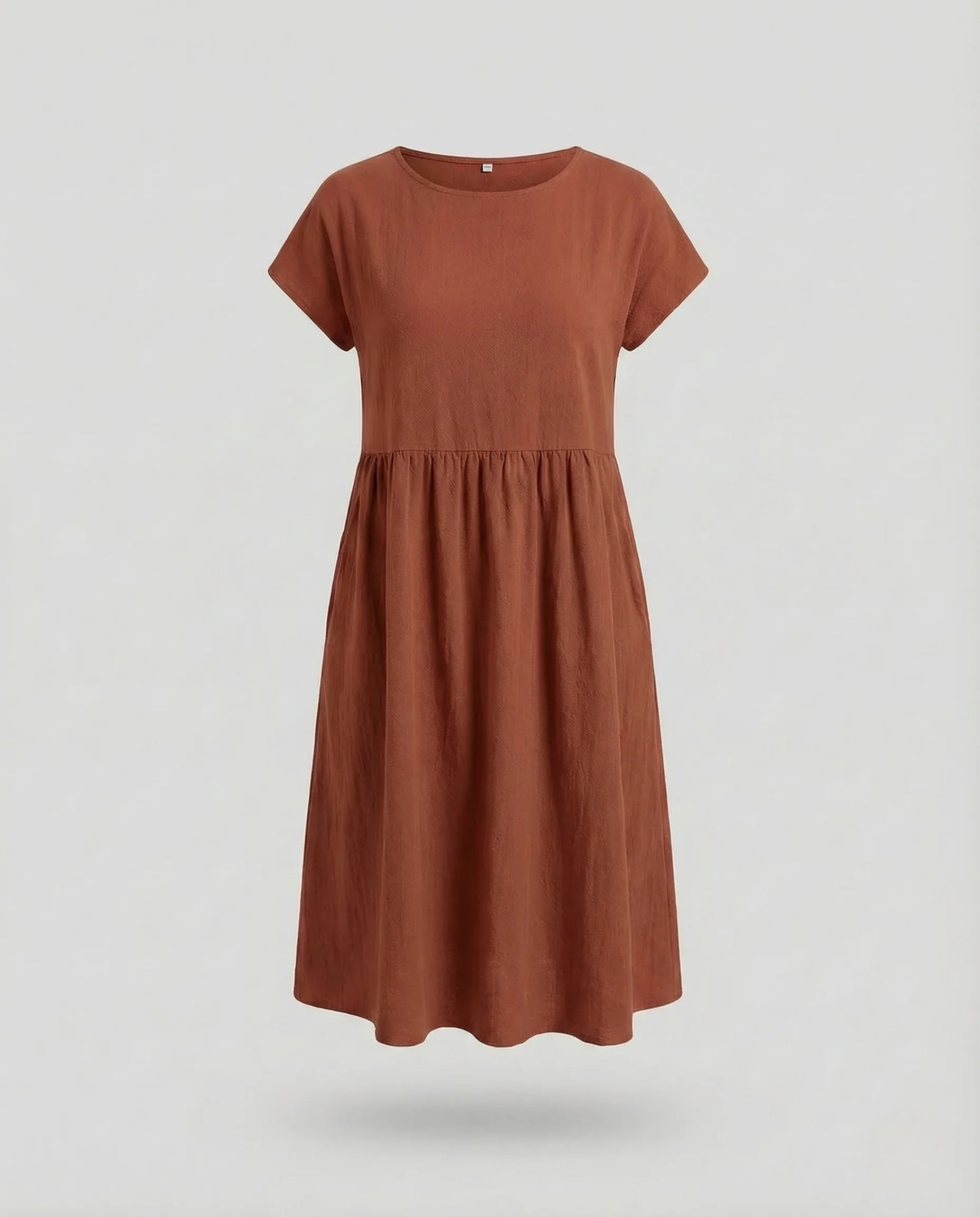 Damen Midikleid Empire Taille Taschen - Image 13