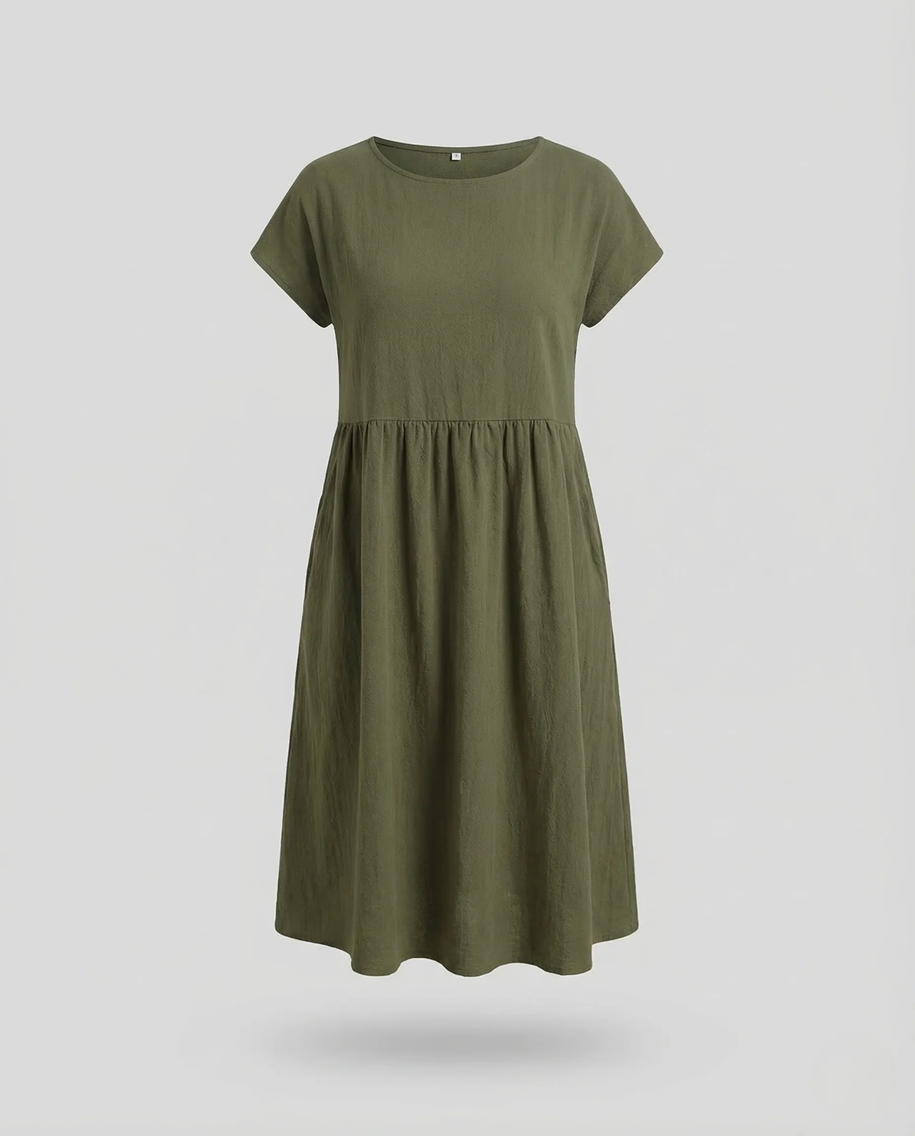 Damen Midikleid Empire Taille Taschen - Image 5