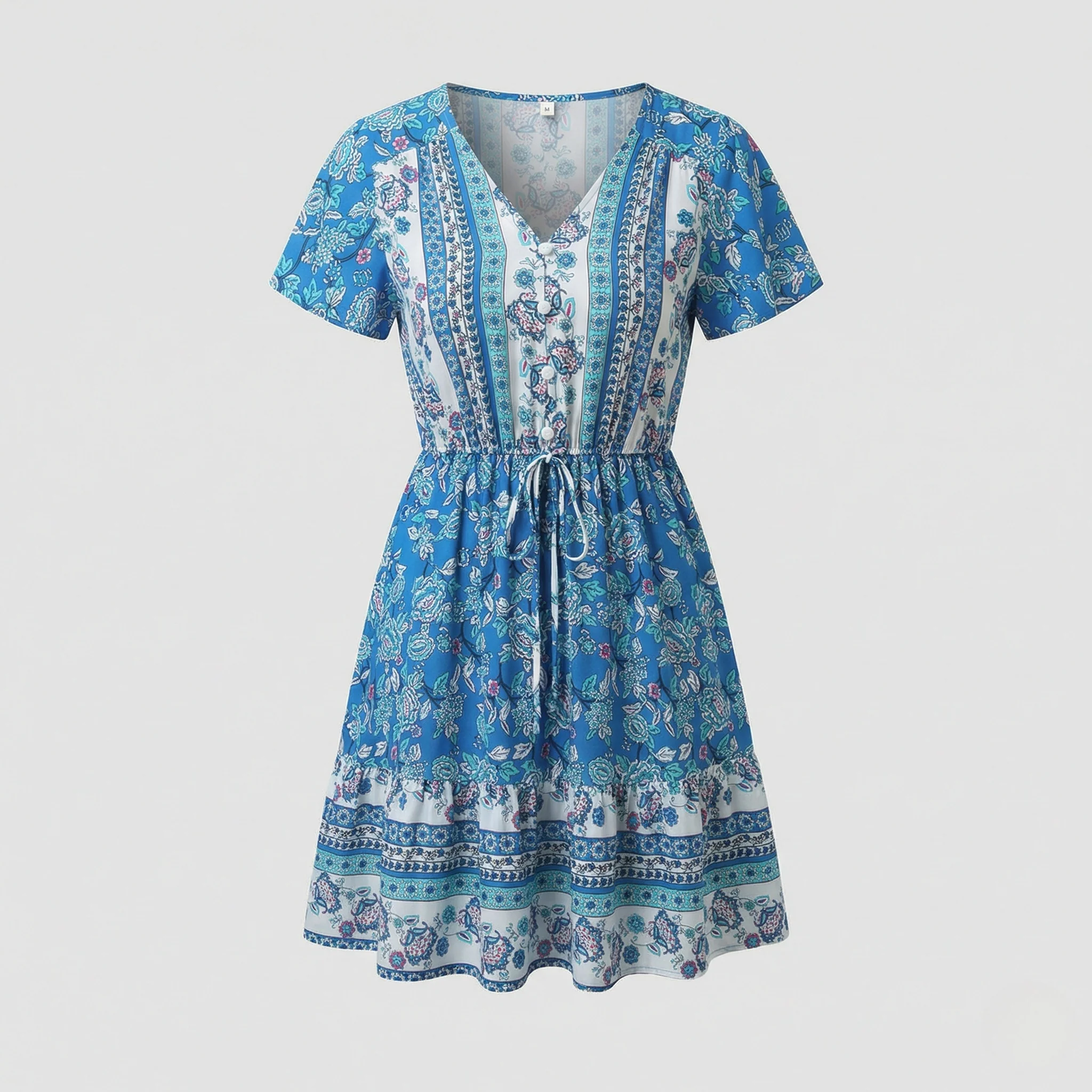 Damen Blumenkleid Sommer Bordüre - Image 4