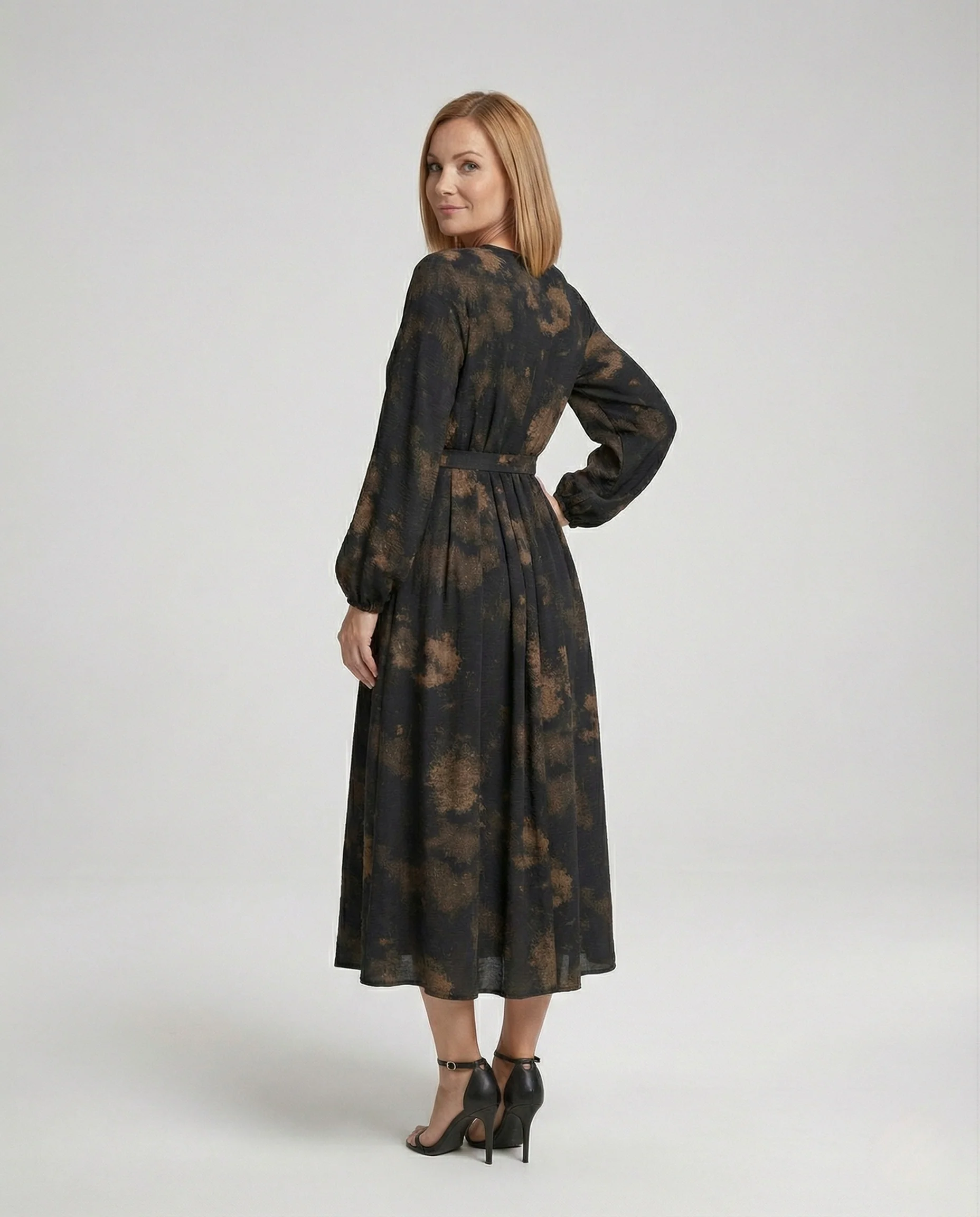 Freizeitkleid Damen Wickel Midikleid - Image 4