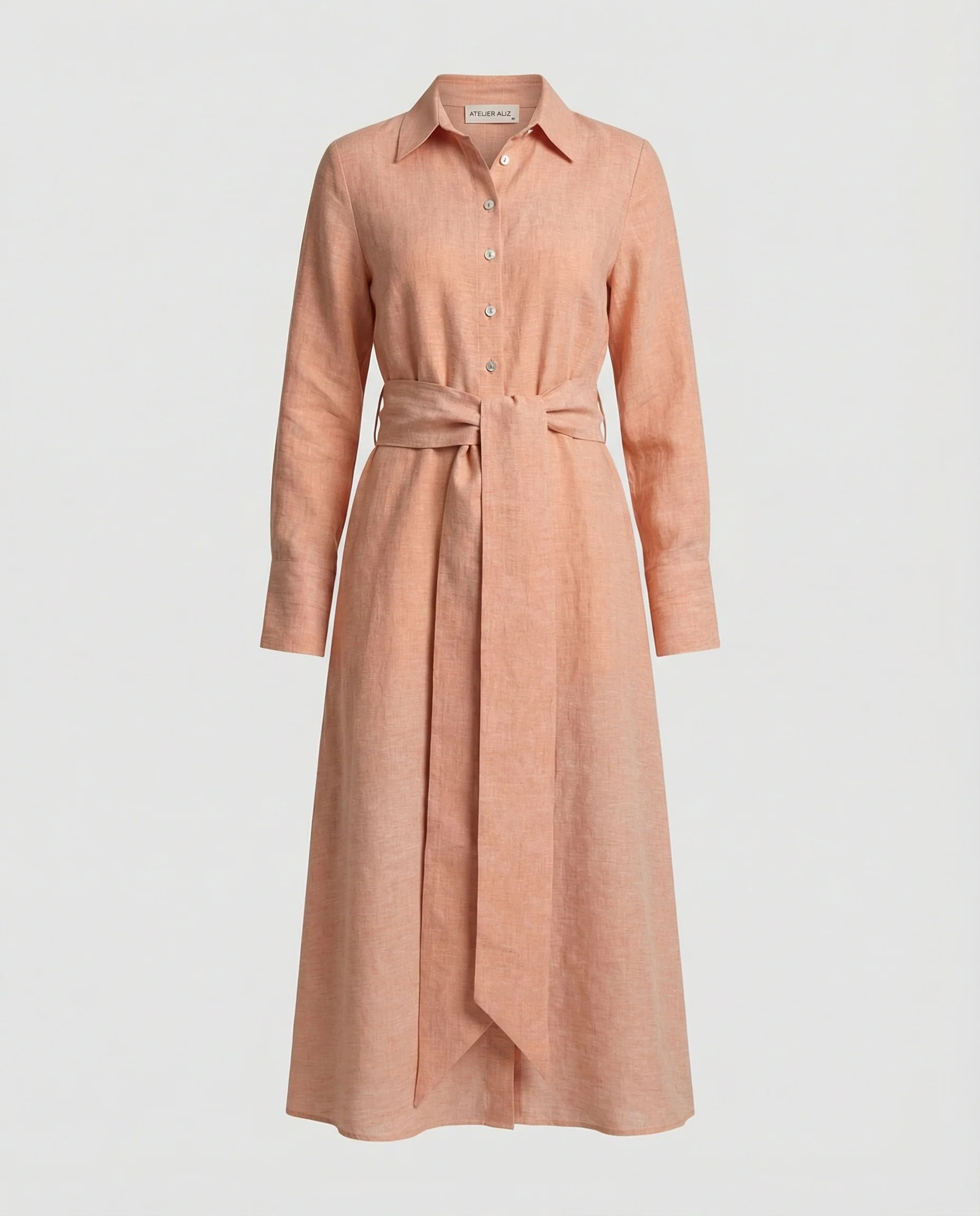 Leinen Freizeitkleid Damen Hemdkleid - Image 5