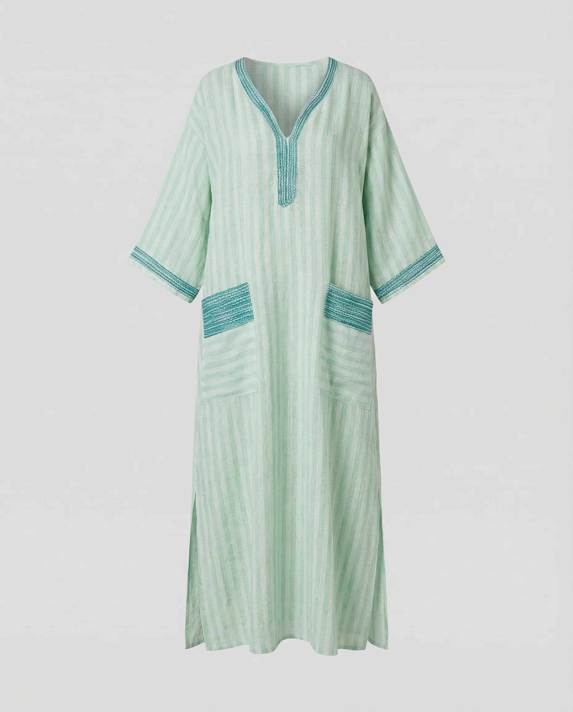 Leinen Kaftan Maxikleid Damen