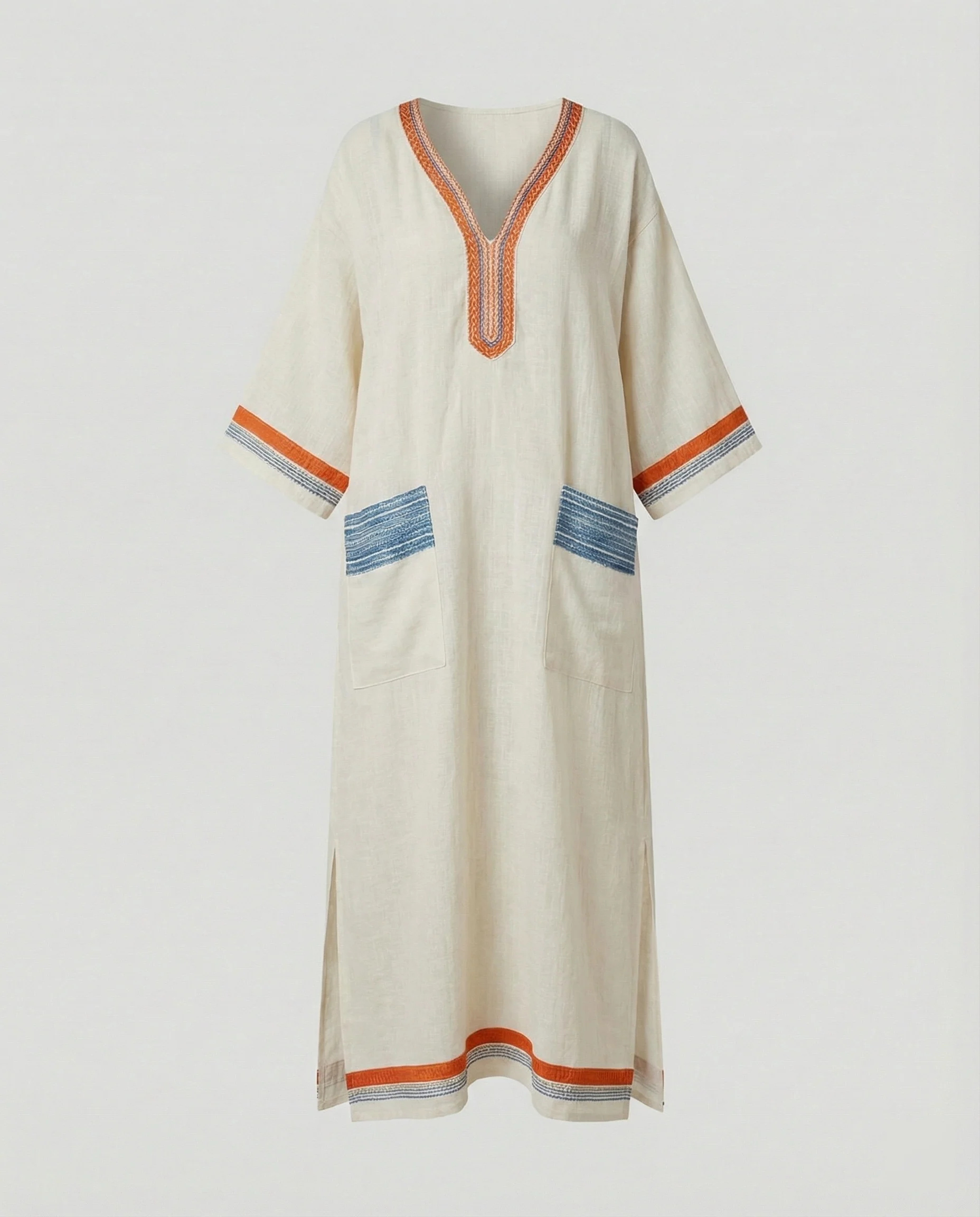 Leinen Kaftan Maxikleid Damen - Image 11