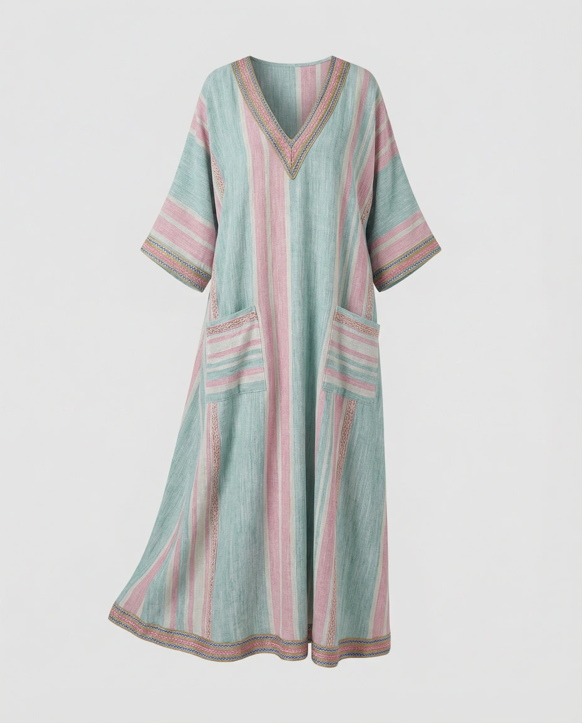 Leinen Kaftan Maxikleid Damen - Image 12