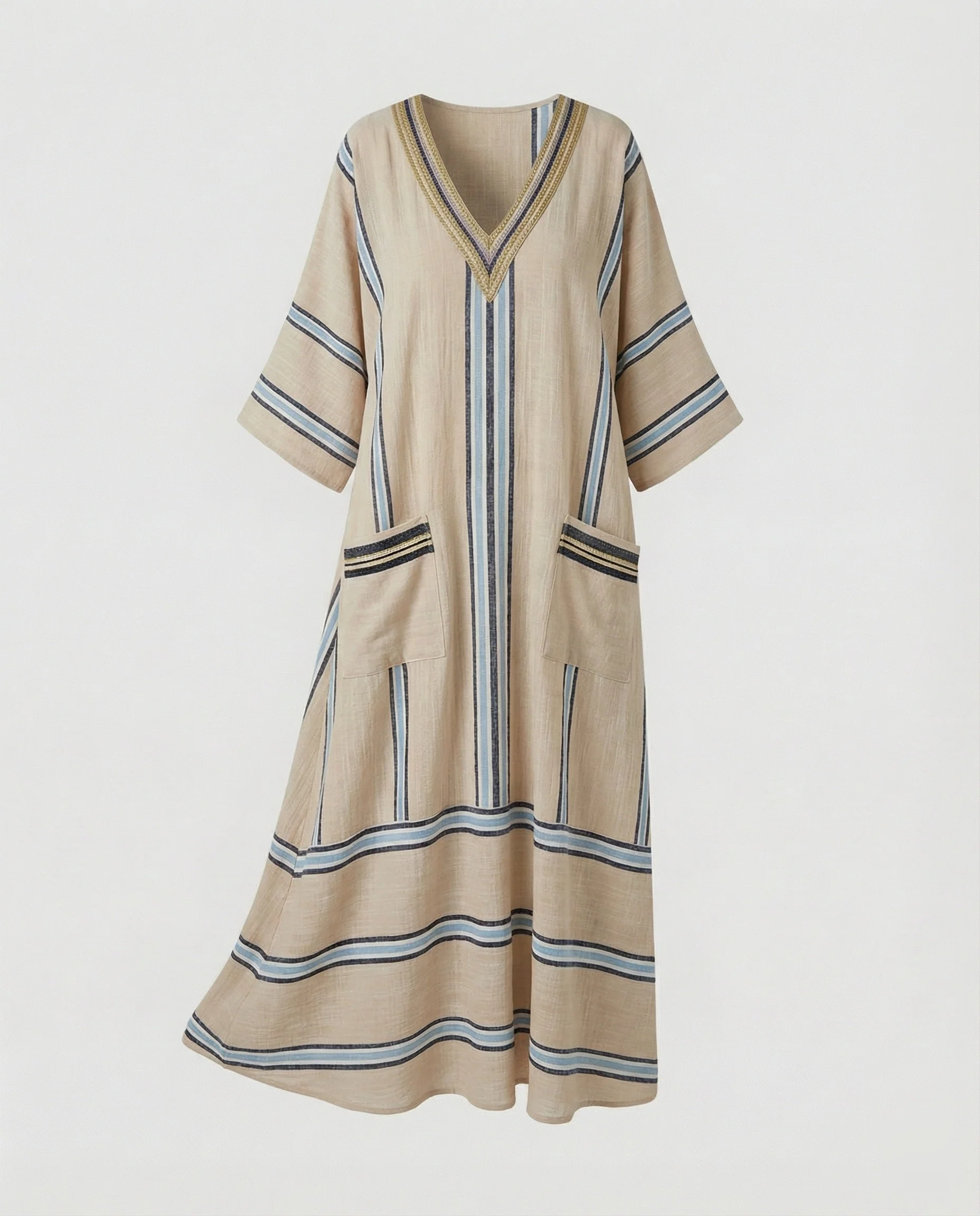 Leinen Kaftan Maxikleid Damen - Image 13