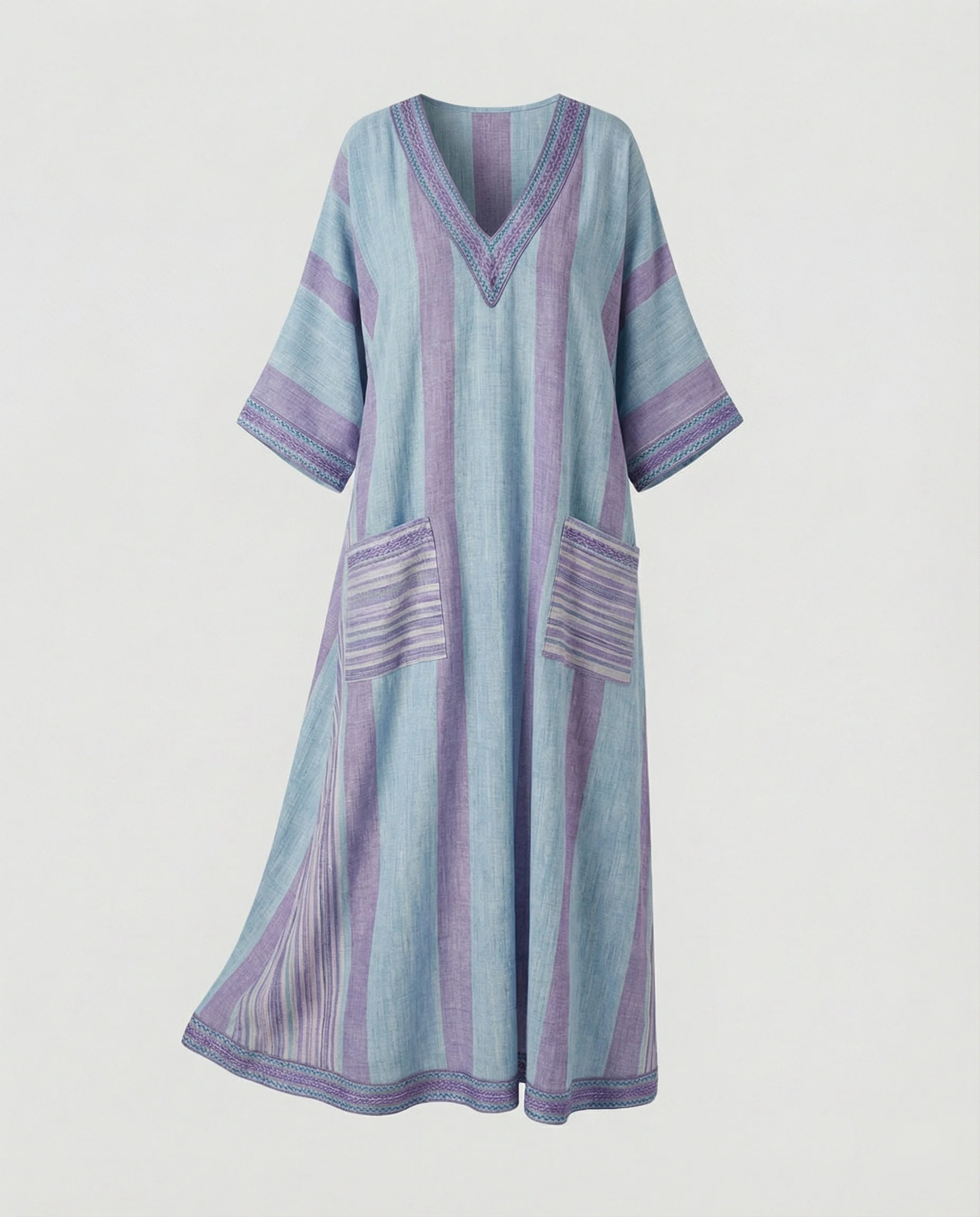 Leinen Kaftan Maxikleid Damen - Image 14