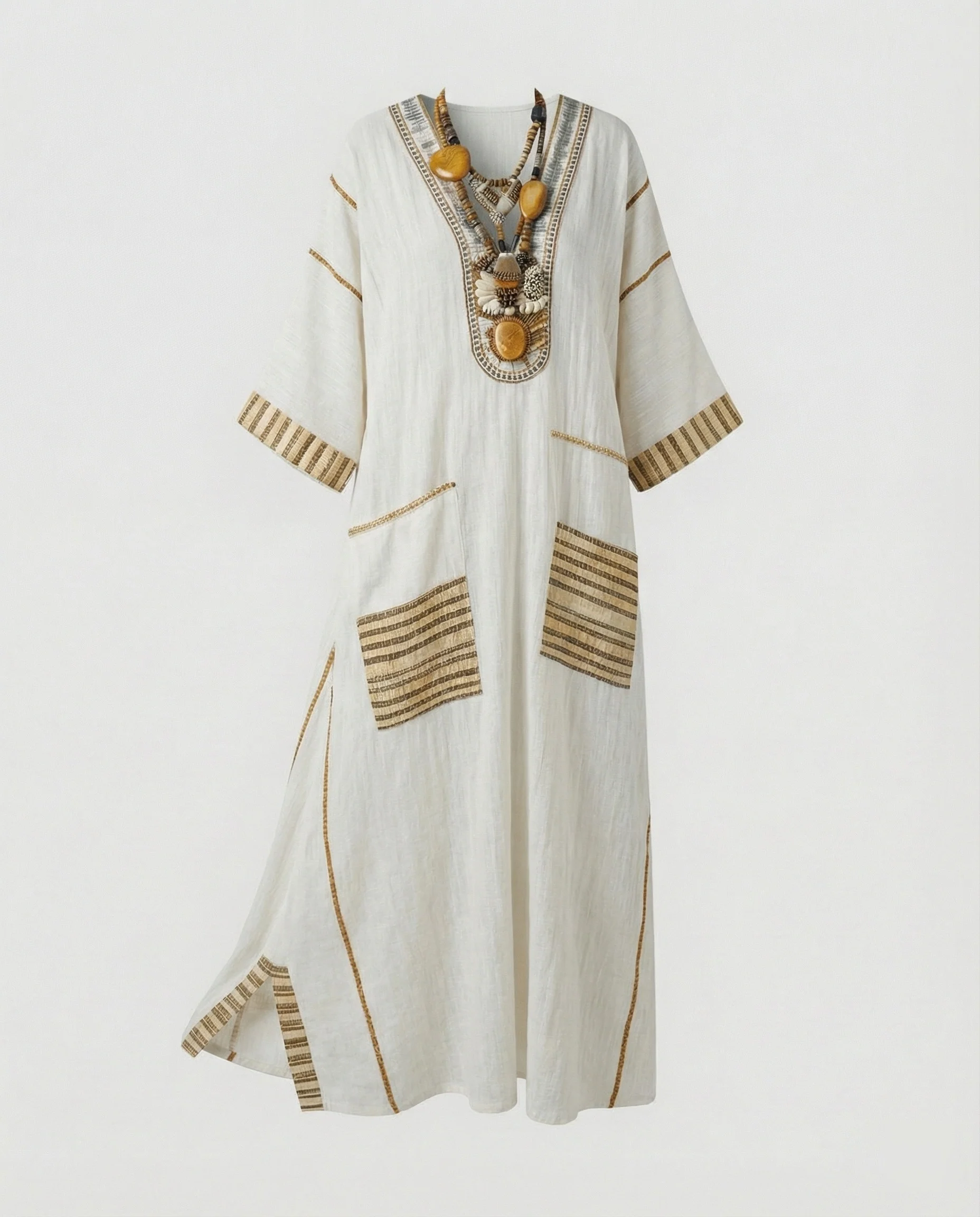 Leinen Kaftan Maxikleid Damen - Image 22