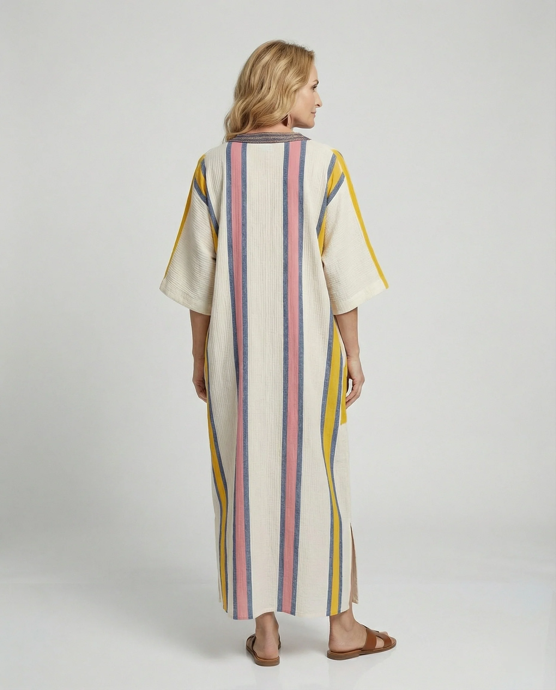 Leinen Kaftan Maxikleid Damen - Image 34