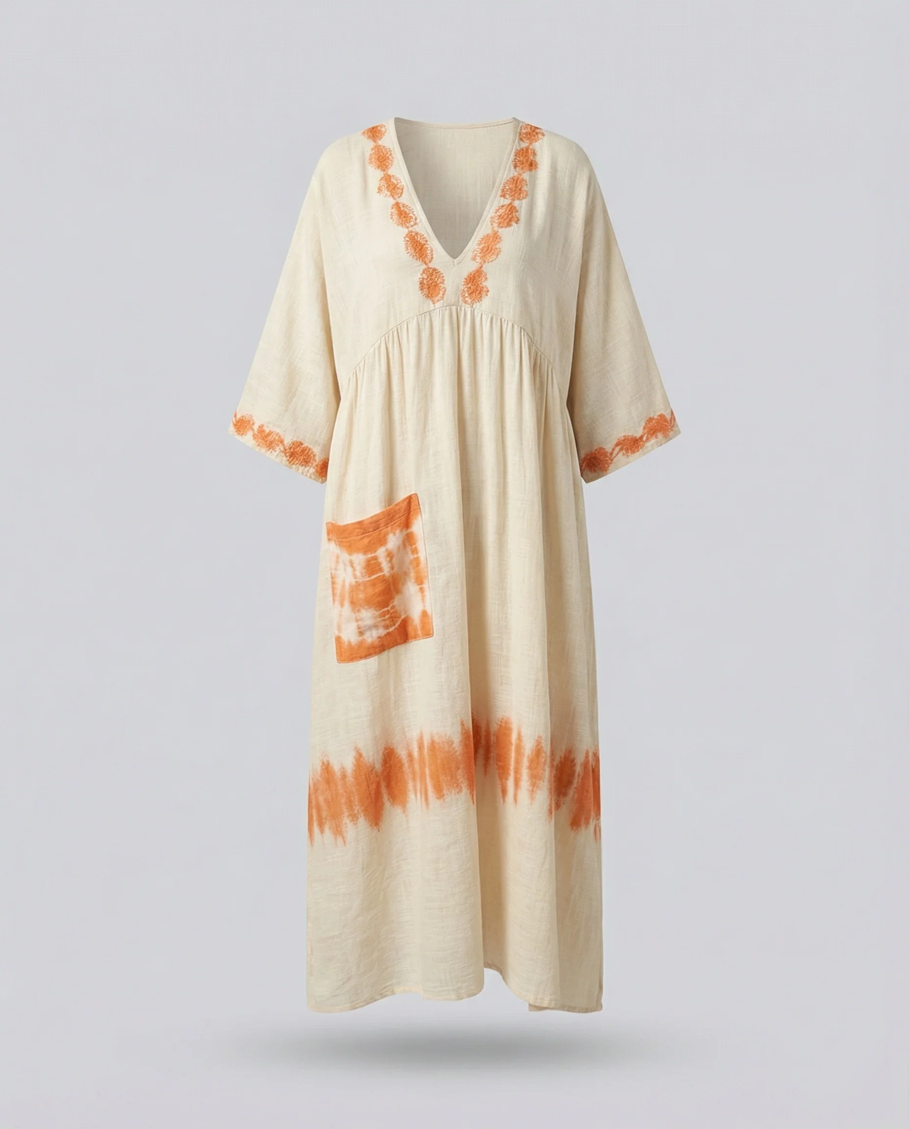 Leinen Kaftan Maxikleid Damen - Image 36