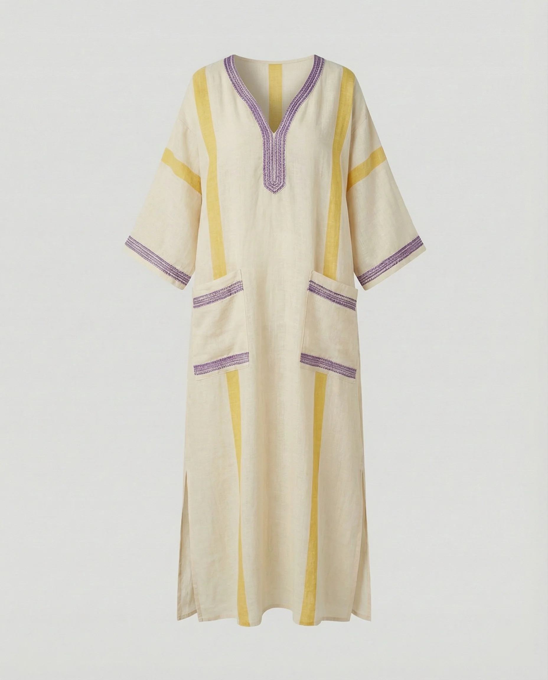 Leinen Kaftan Maxikleid Damen - Image 7