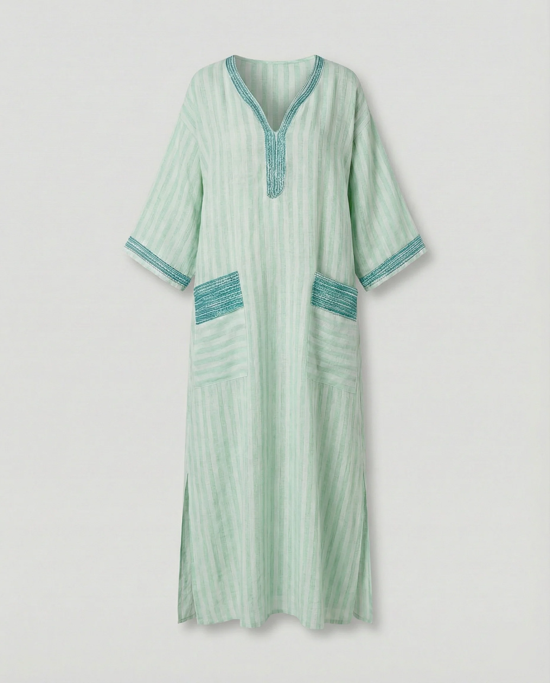 Leinen Kaftan Maxikleid Damen - Image 8