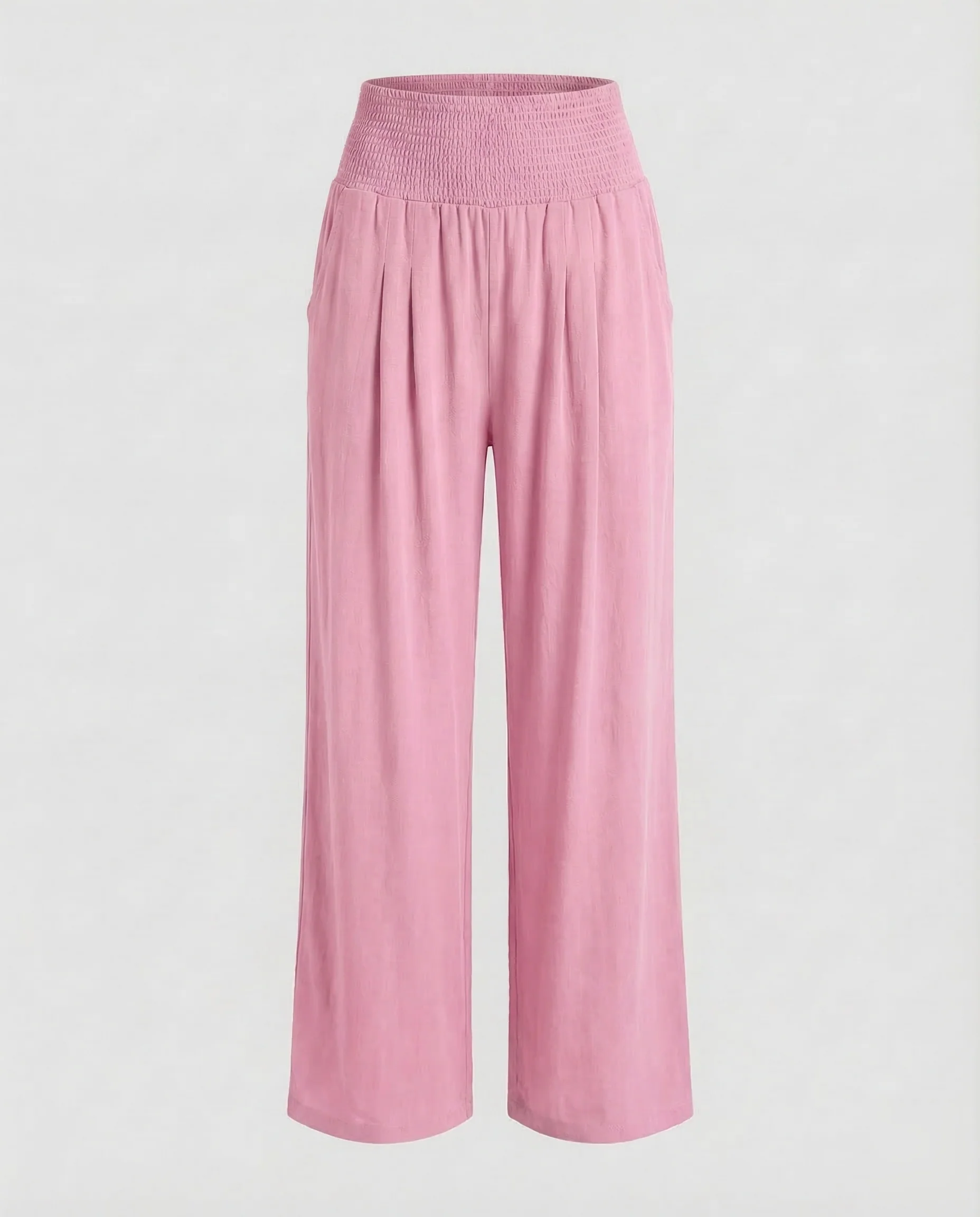 Damen Leinen Palazzo Hose Smokbund - Image 10