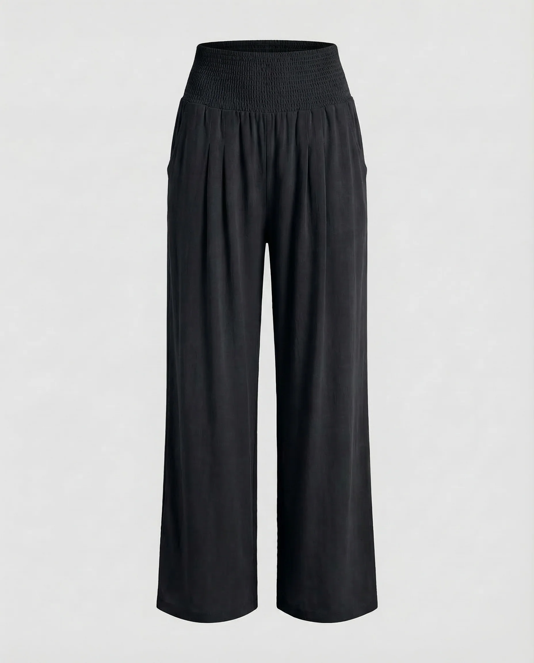 Damen Leinen Palazzo Hose Smokbund - Image 16