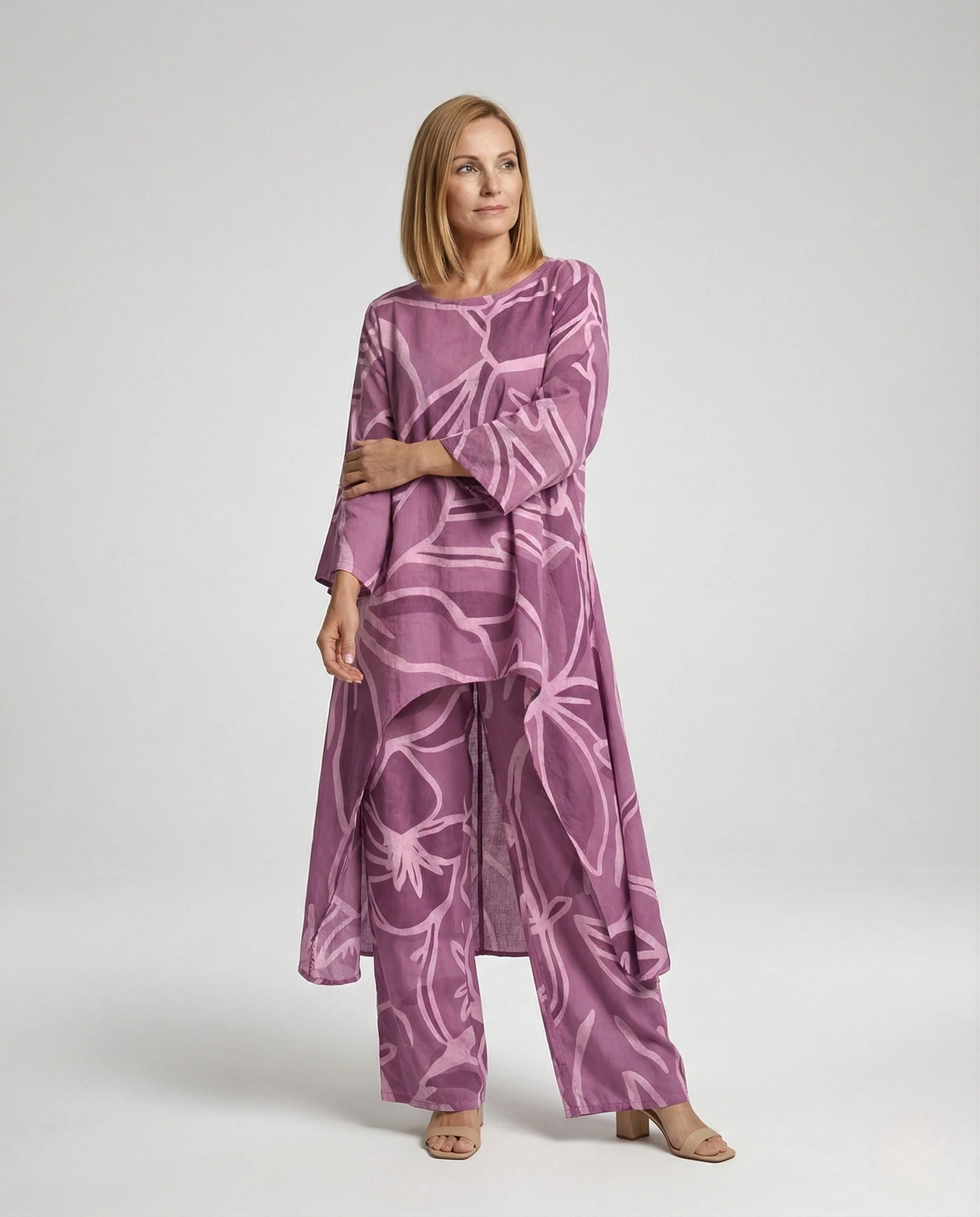 Zweiteiler Set Damen Palazzo Hose