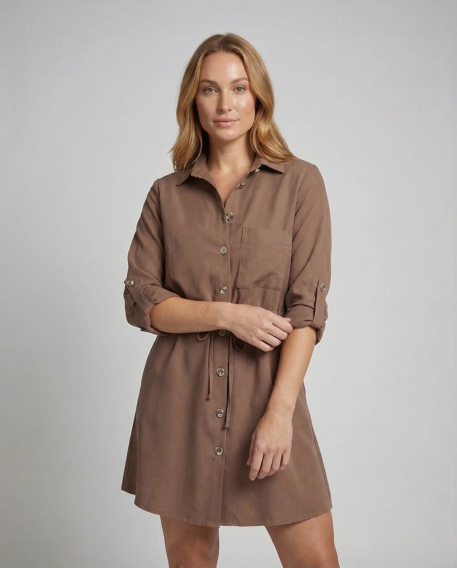 Damen Hemdblusenkleid Tunnelzug - Image 2