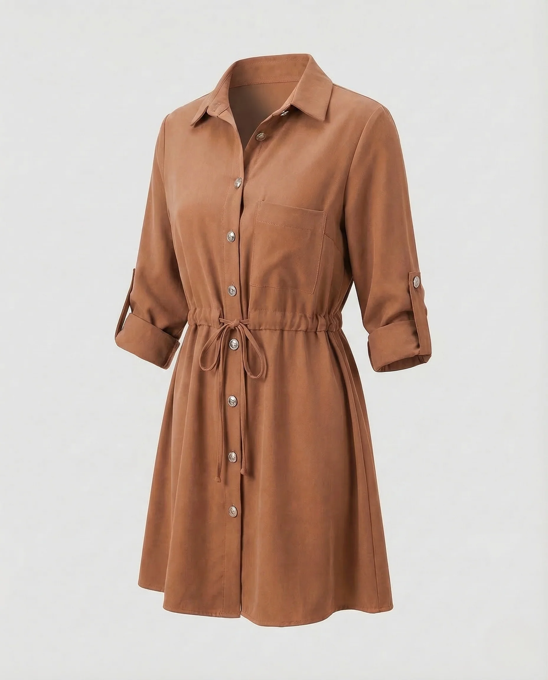 Damen Hemdblusenkleid Tunnelzug - Image 7