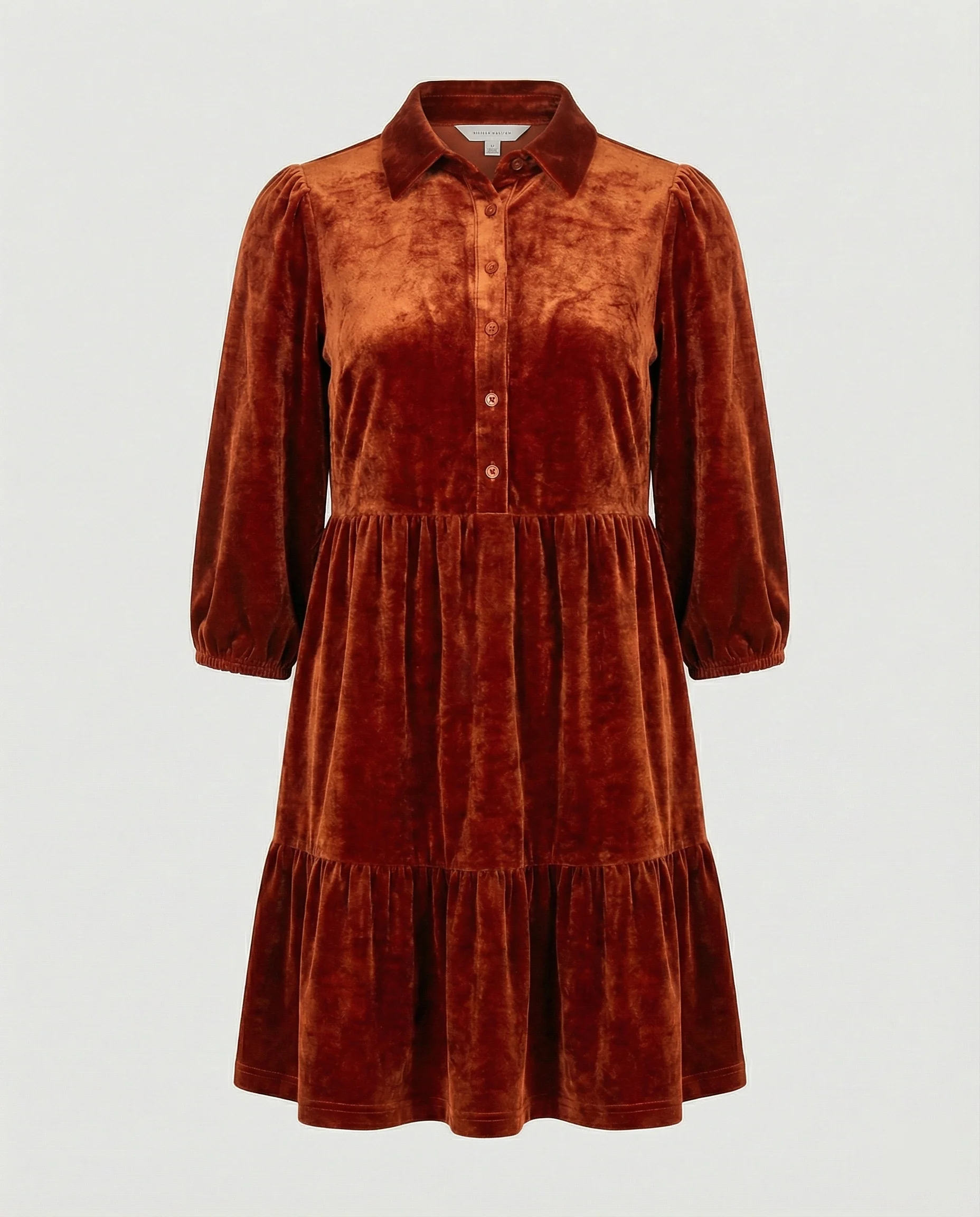 Damen Freizeitkleid Samt Babydoll - Image 5