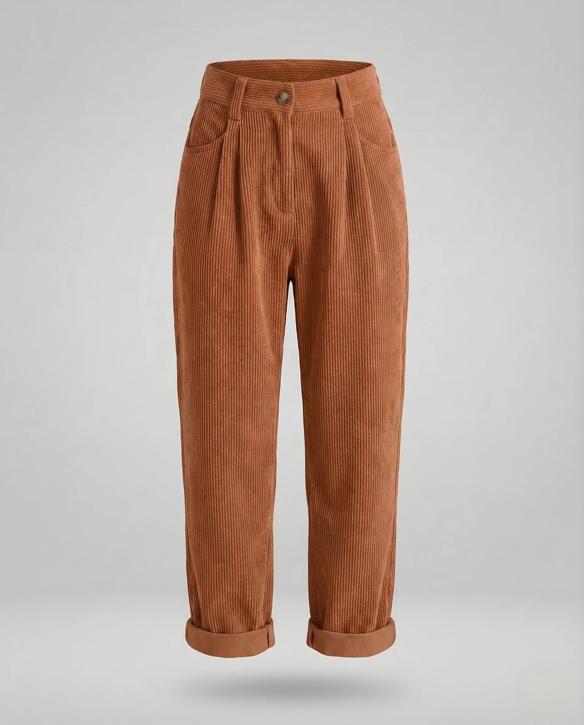 Damen Cordhose High Waist Umschlag - Image 11