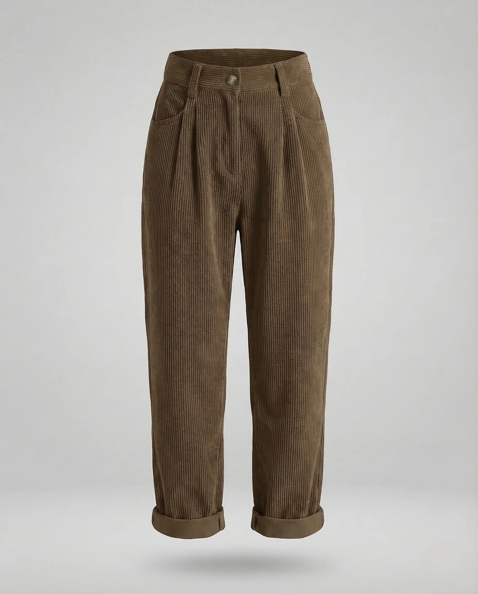 Damen Cordhose High Waist Umschlag - Image 13